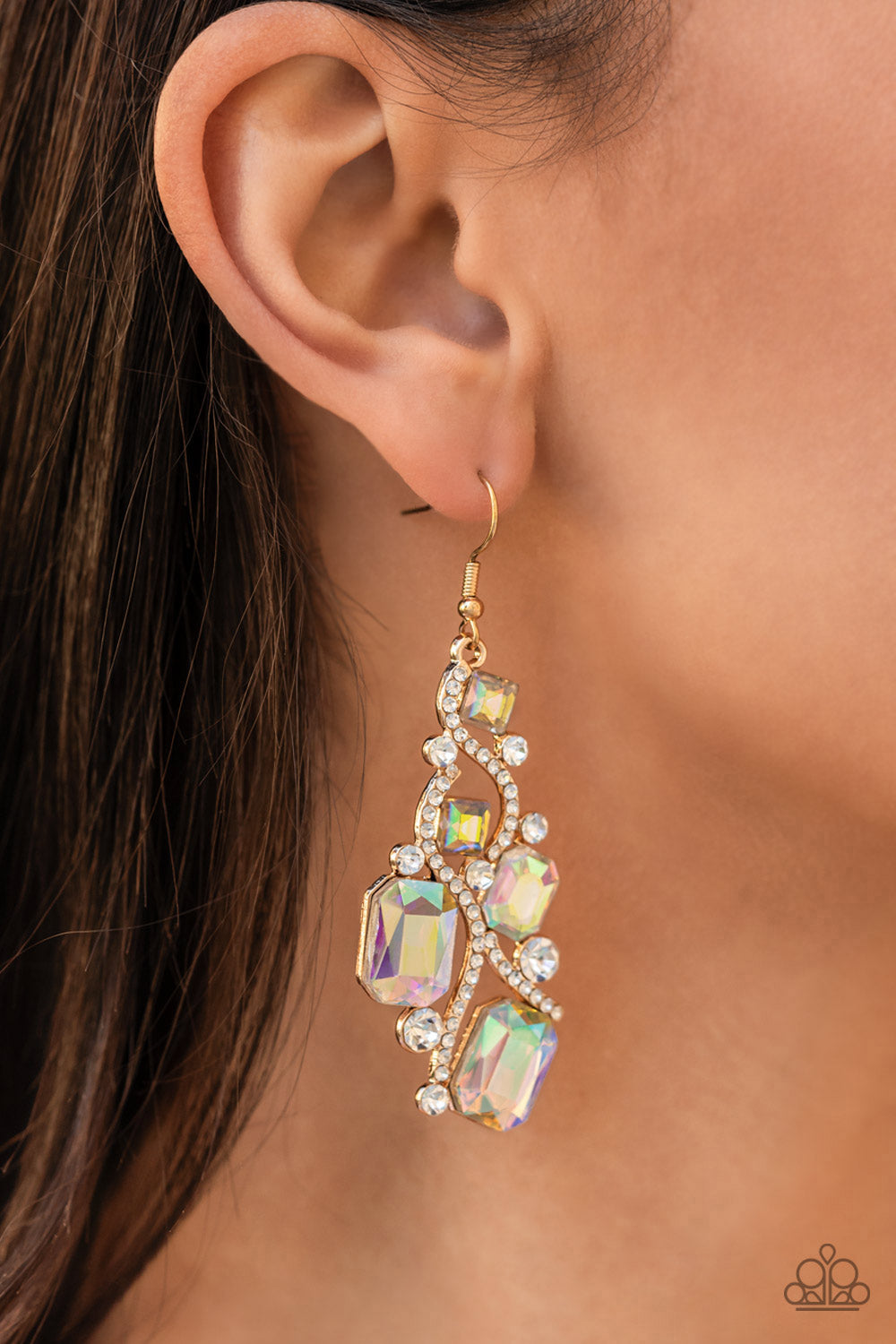 Paparazzi Interstellar Illumination - Multi Earrings - December 2021 Life Of The Party Exclusive