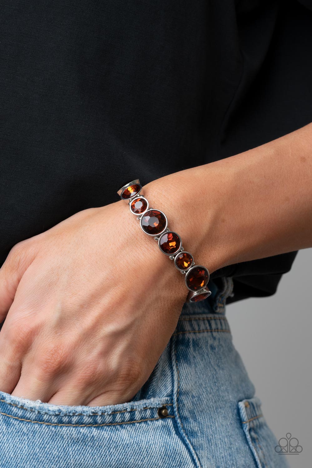 Paparazzi Twinkling Tease - Brown Bracelet - Pusher P