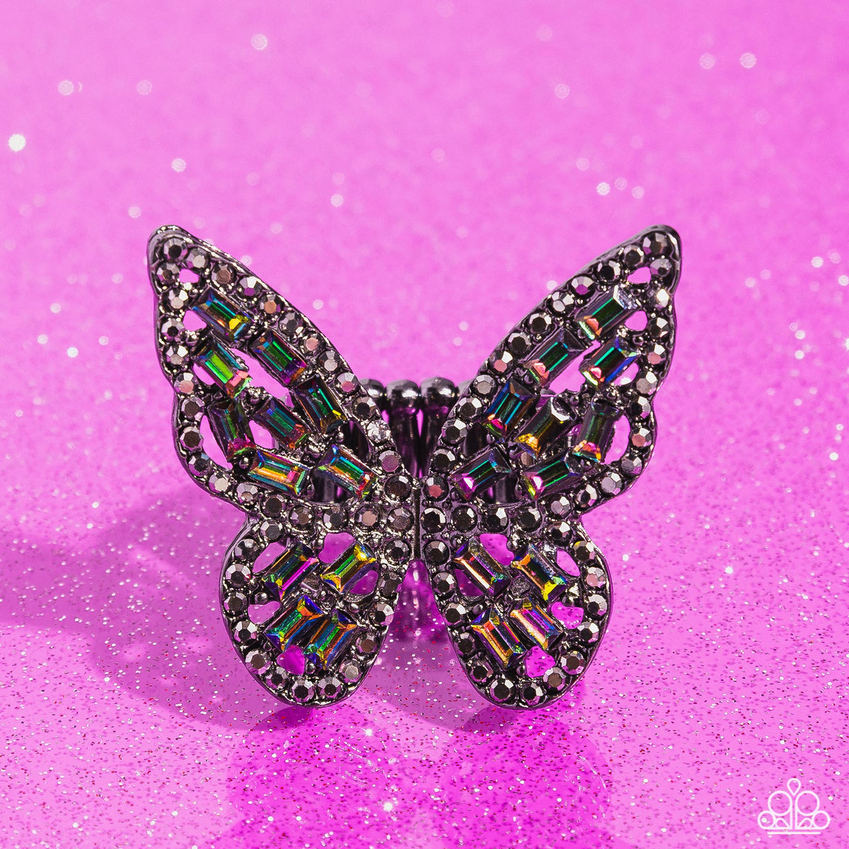 Flauntable Flutter - Multi Oil Spill Ring - Black | Paparazzi Accessories