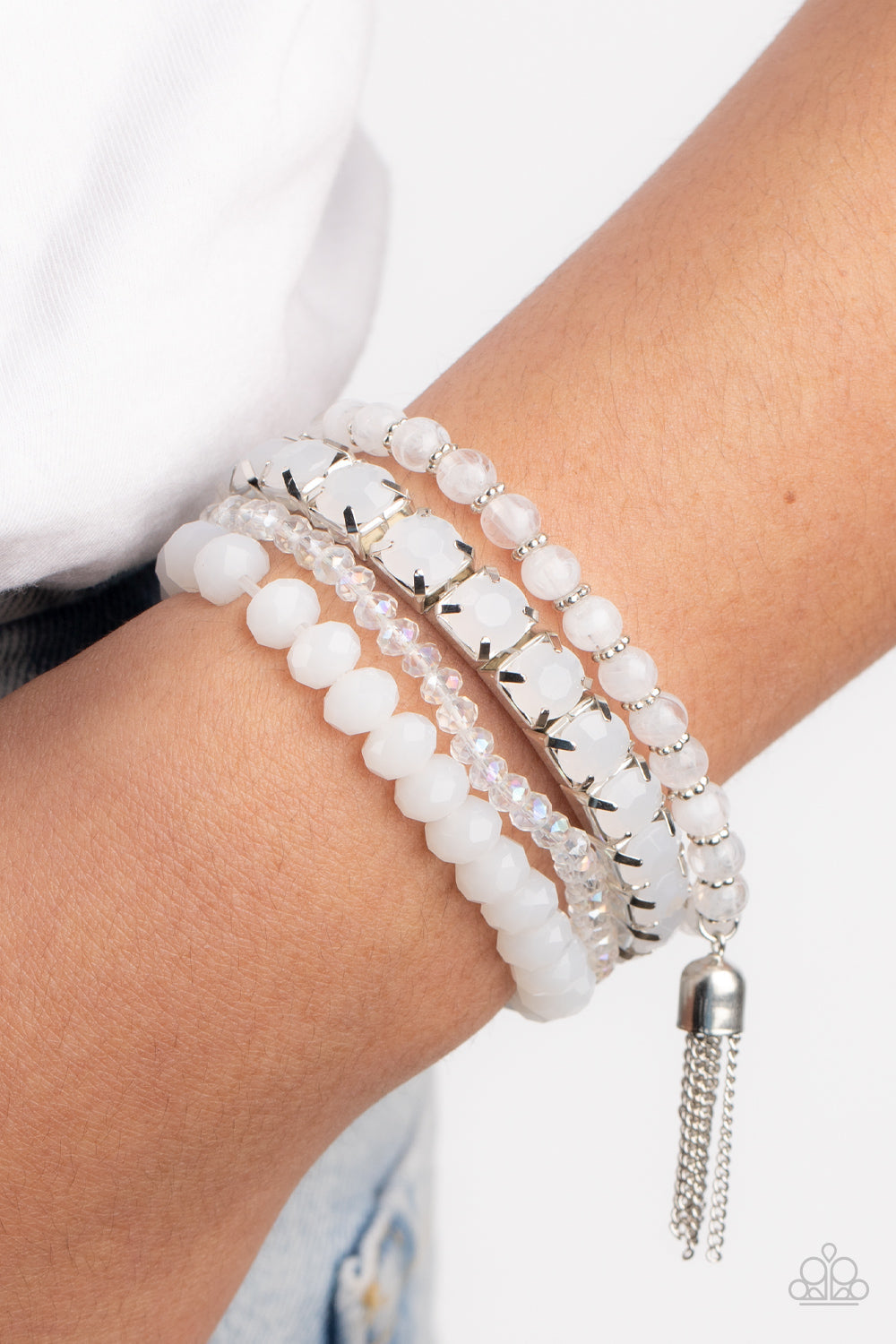 Paparazzi Day Trip Trinket - White Bracelet - Pusher P