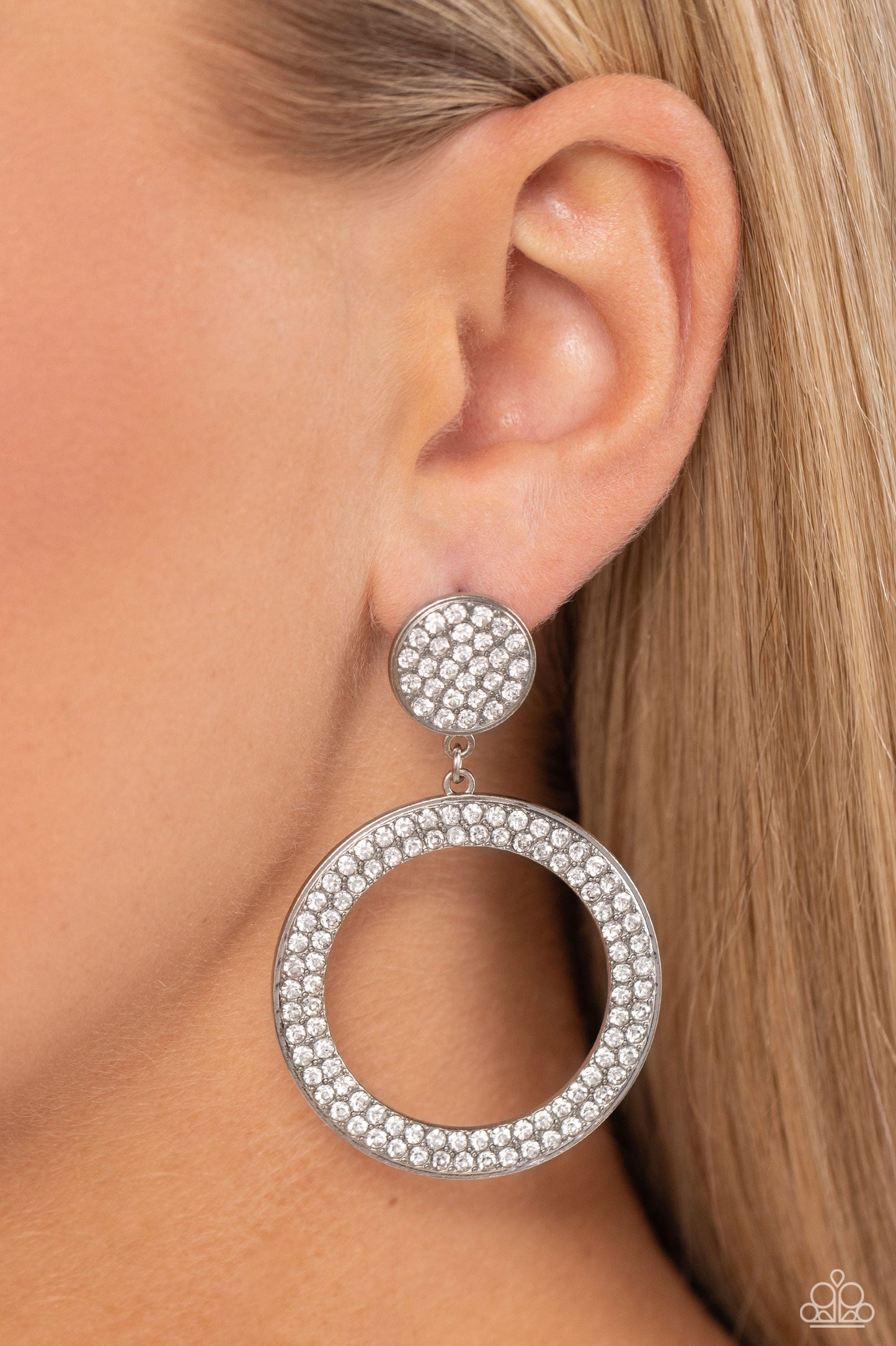 GLOW You Away - White Earrings | Paparazzi Accessories