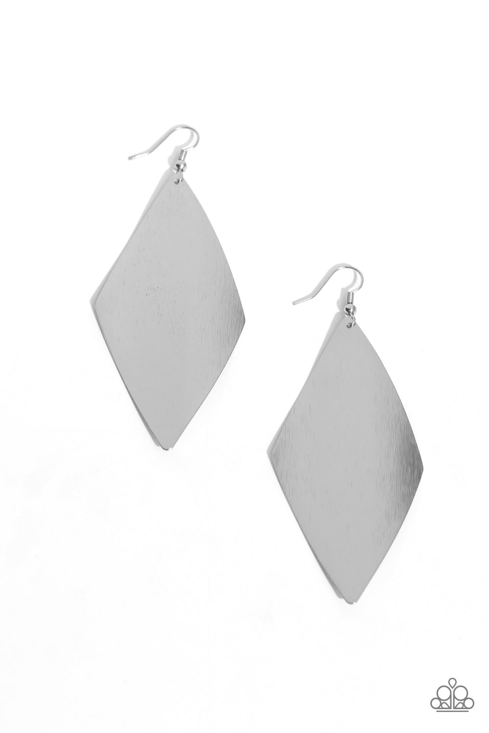 Retro Rally - Silver Earrings | Paparazzi Accessories