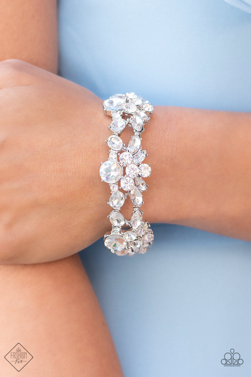 Paparazzi Beloved Bling - White Bracelet - Fashion Fix - Pusher P