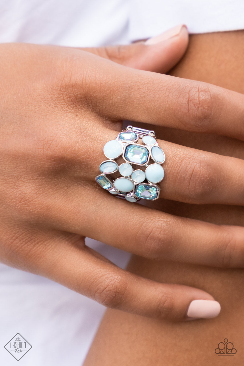Paparazzi Multichromatic Meditation - Blue Ring - Fashion Fix - Pusher P
