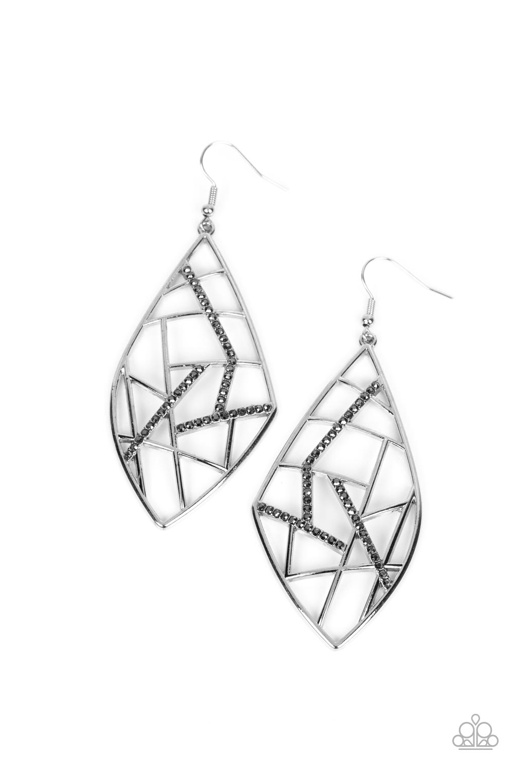Geo Grid - Silver Earrings | Paparazzi Accessories