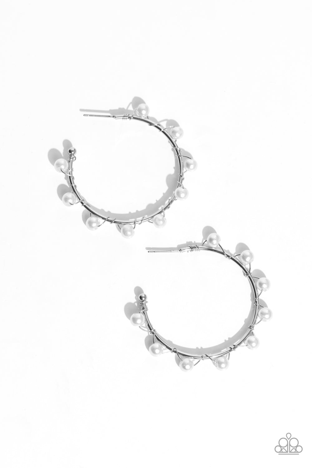 Night at the Gala - White Earrings | Paparazzi Accessories