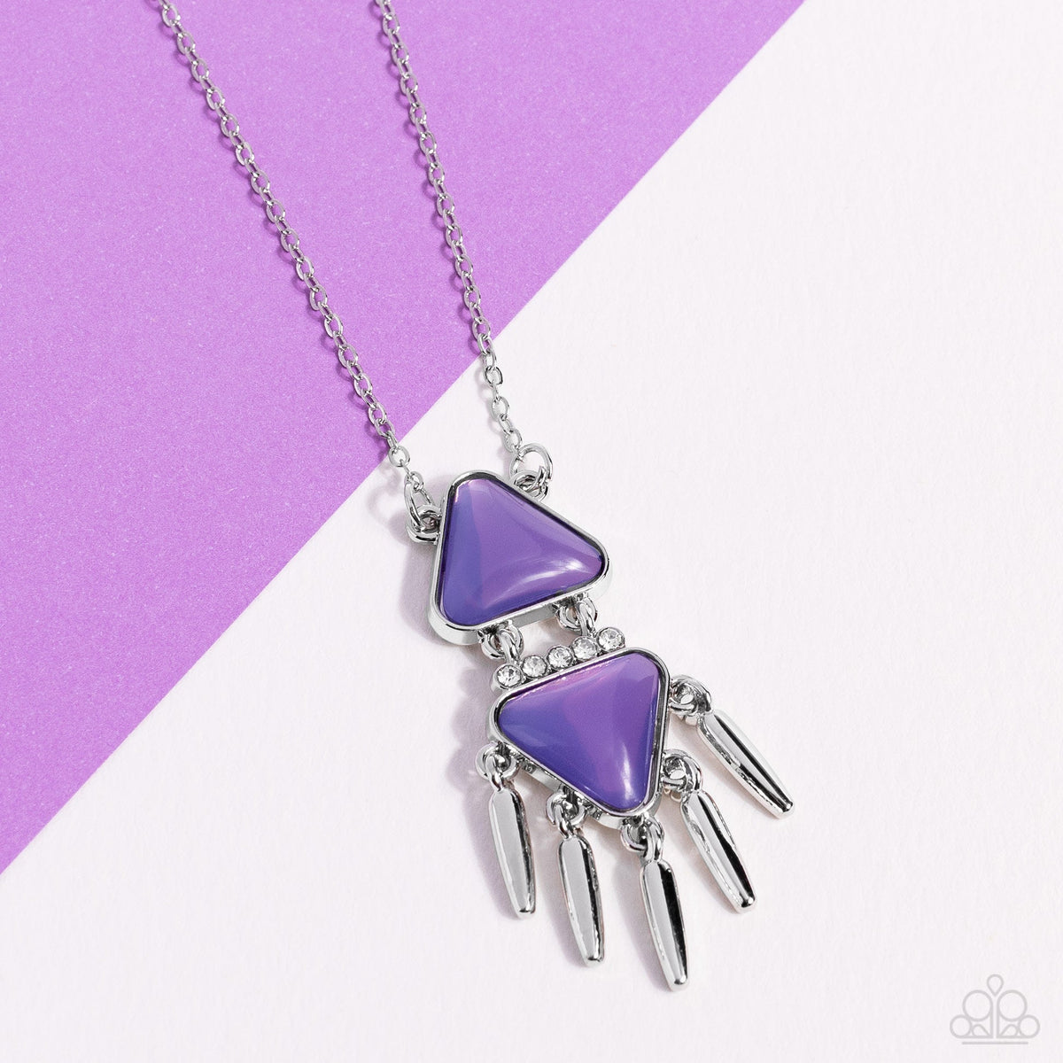 Under the FRINGE - Purple Necklace - Silver | Paparazzi Accessories