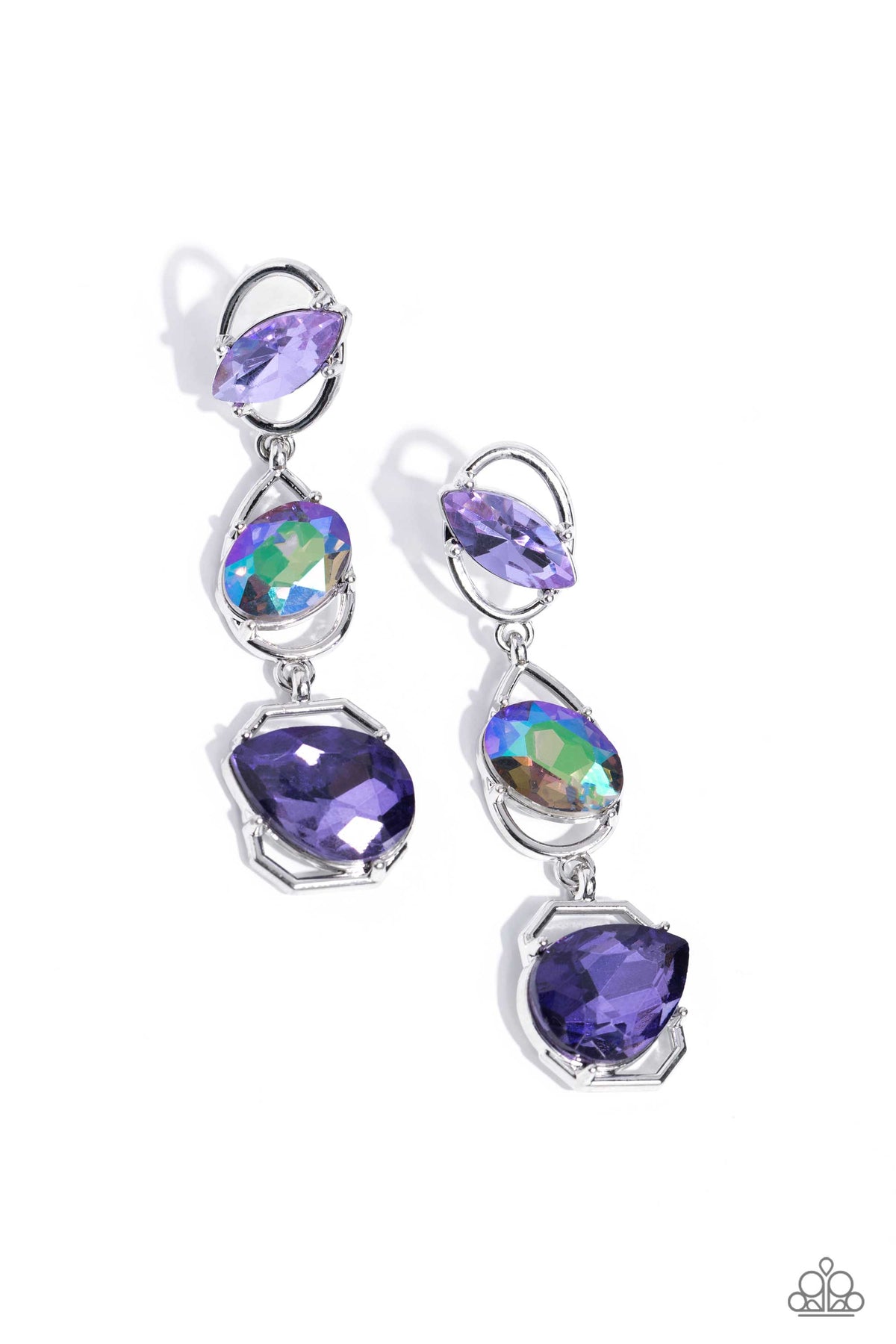 Dimensional Dance - Purple Earrings | Paparazzi Accessories