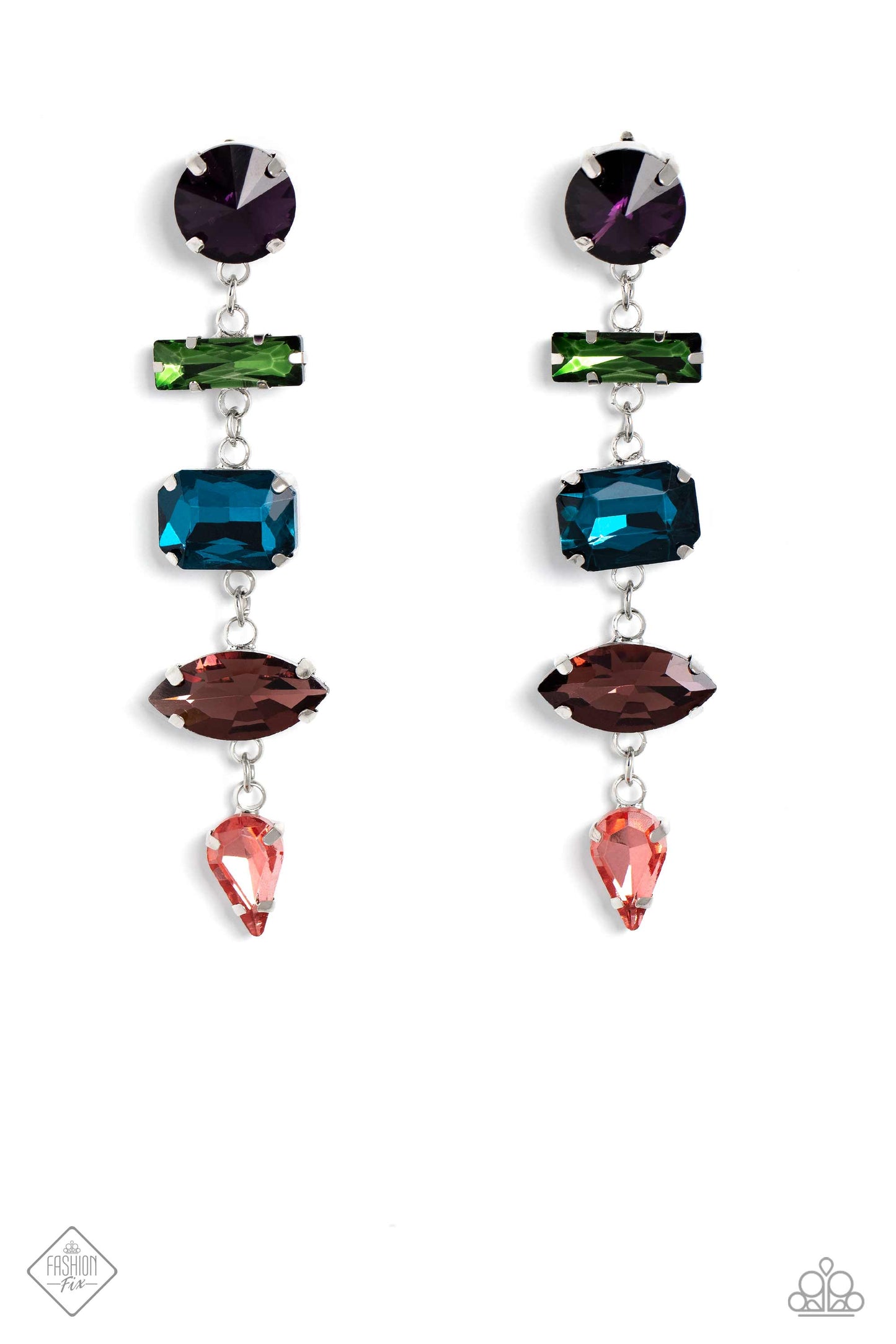 Connected Confidence - Multi Earrings - Blue | Paparazzi Accessories