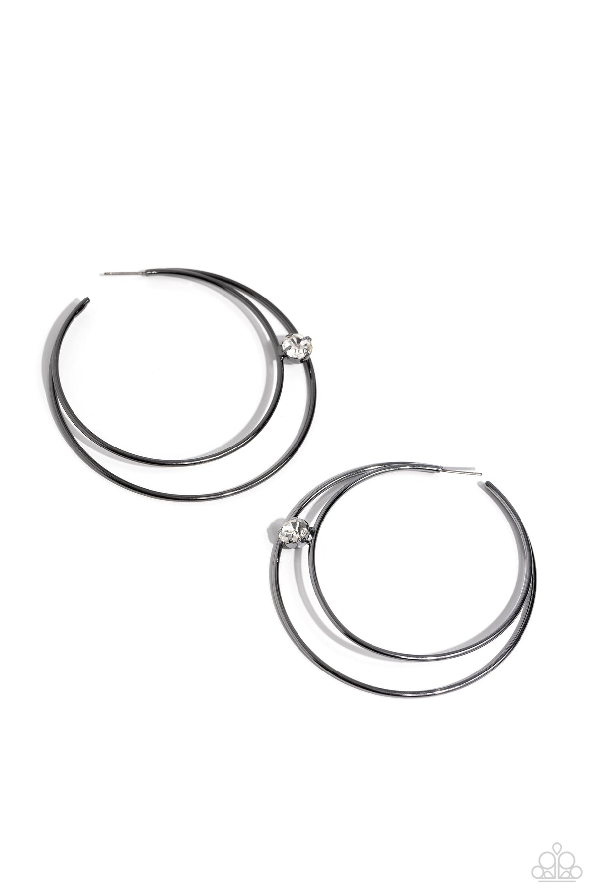 Theater HOOP - Black Earrings | Paparazzi Accessories