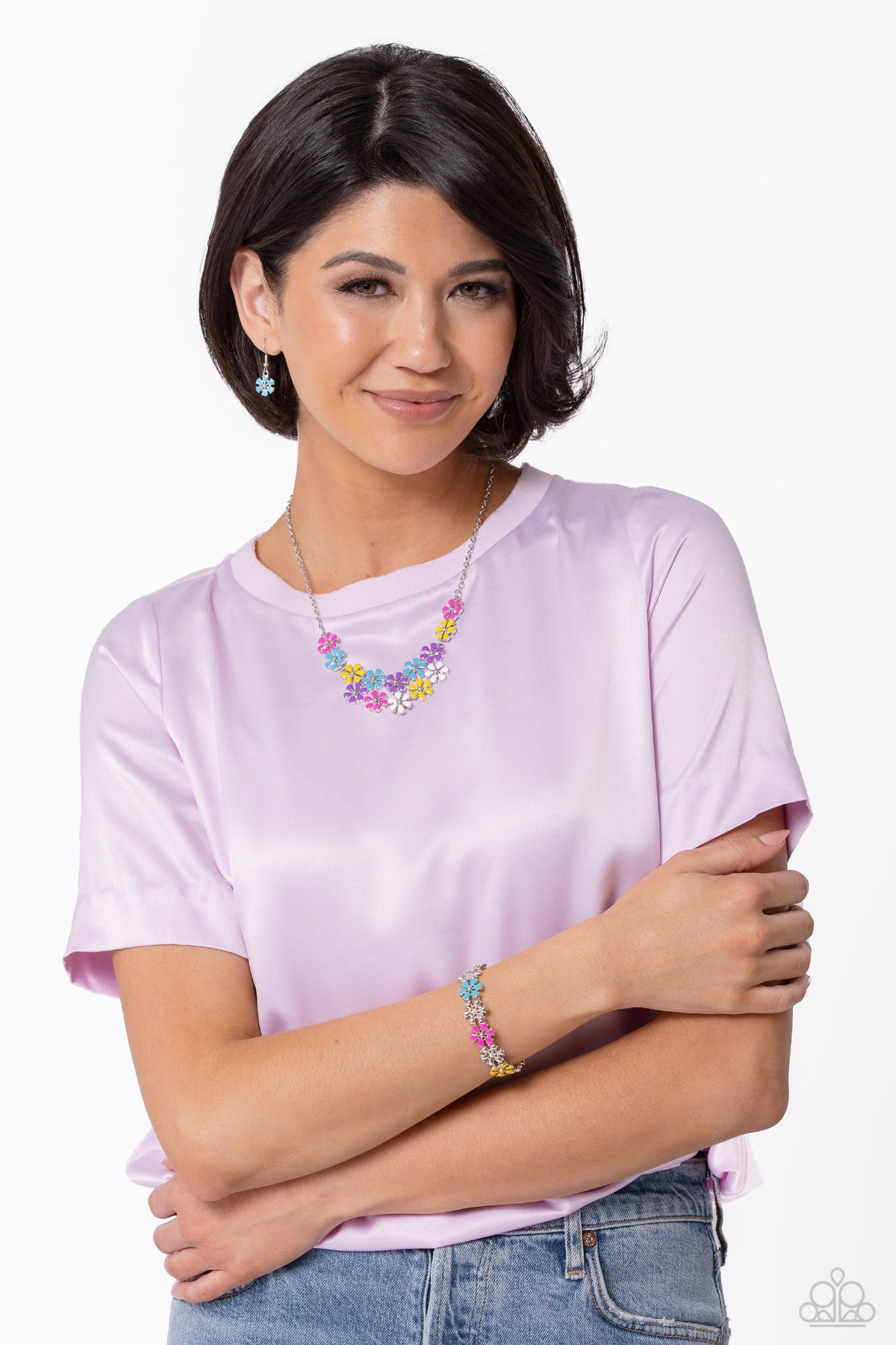 Floral Fair - Multi Bracelet - White | Paparazzi Accessories