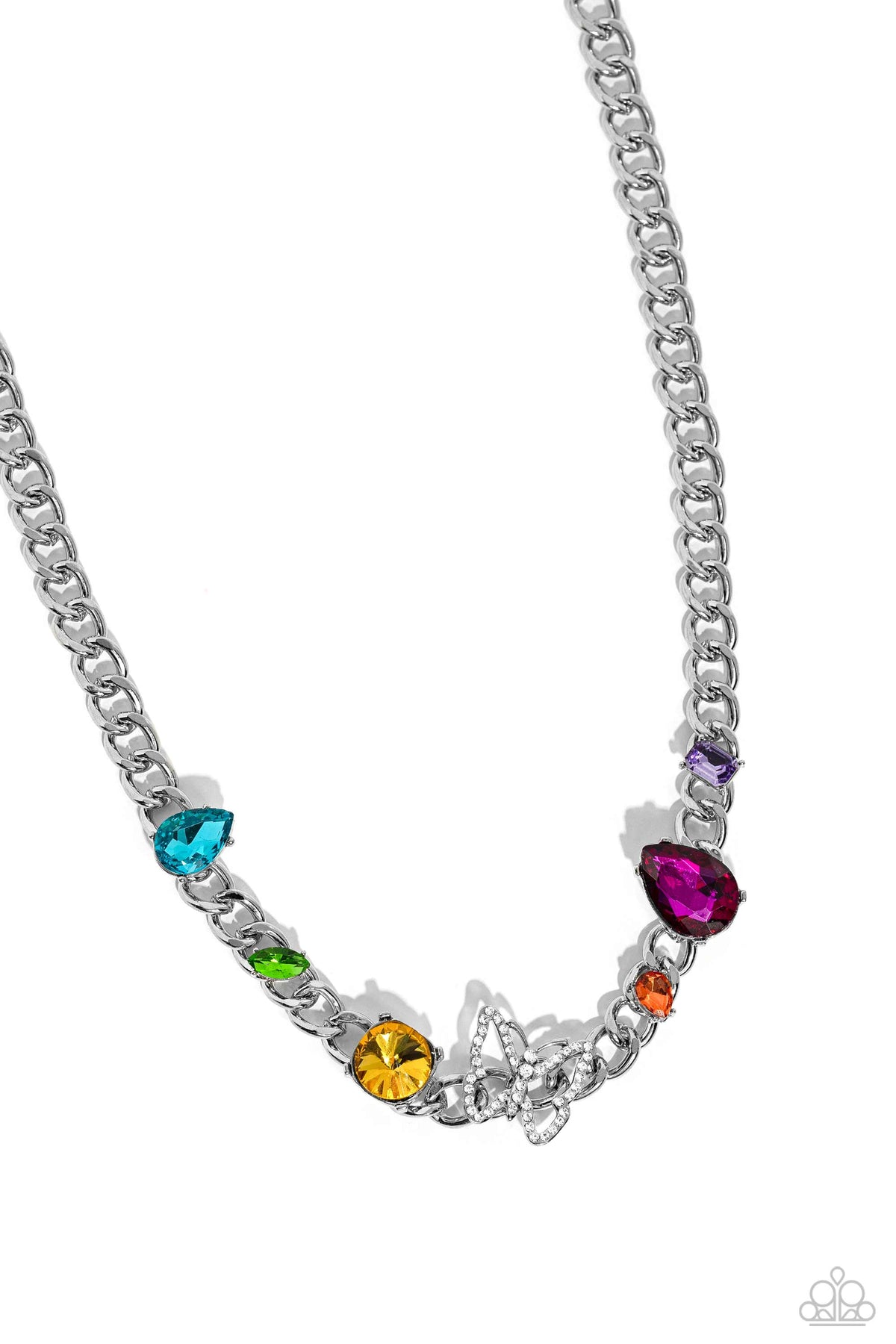 Storybook Succession Necklace - Multi - Silver | Paparazzi Accessories