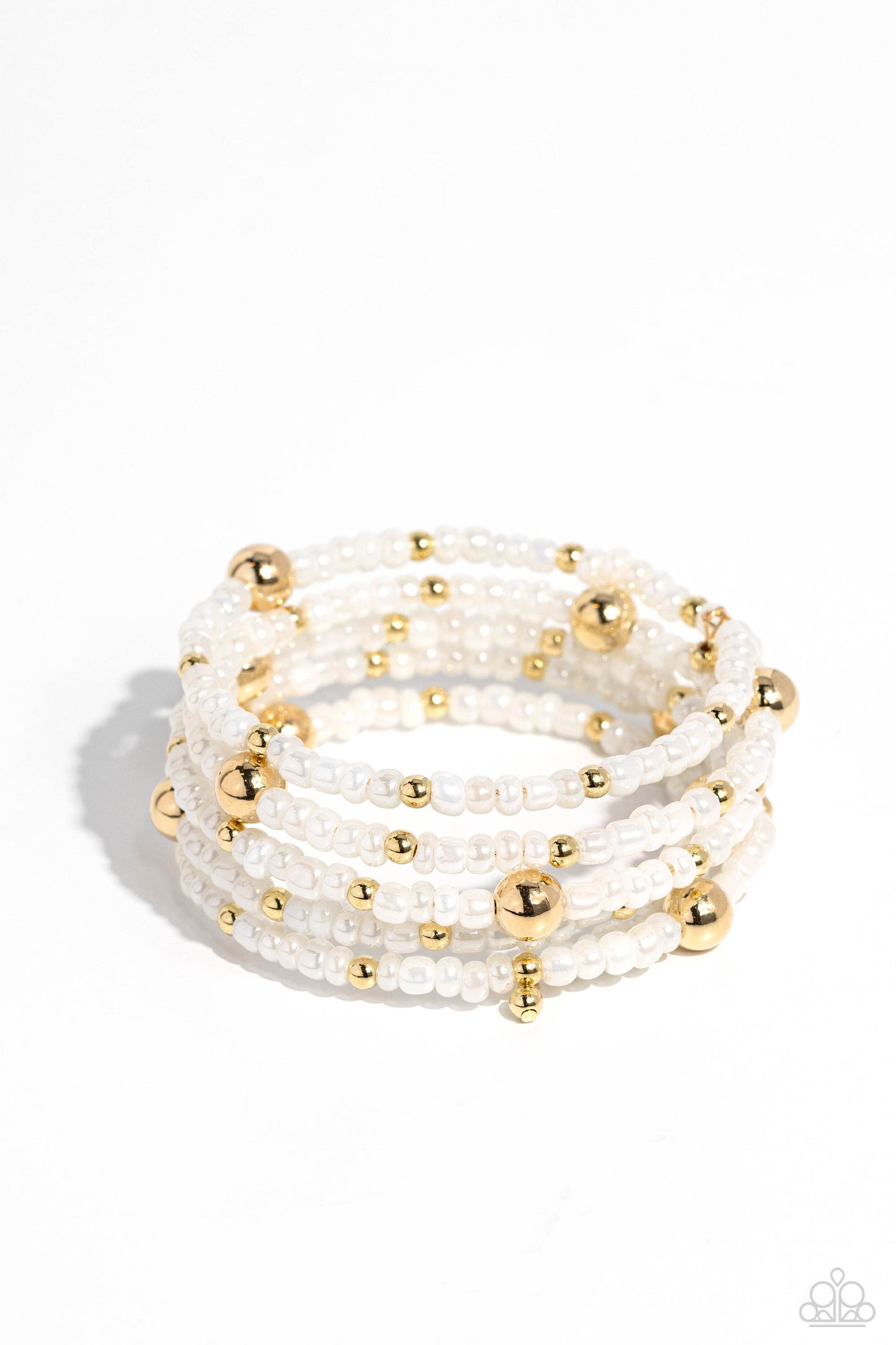 Refined Retrograde - Gold Bracelet - White | Paparazzi Accessories