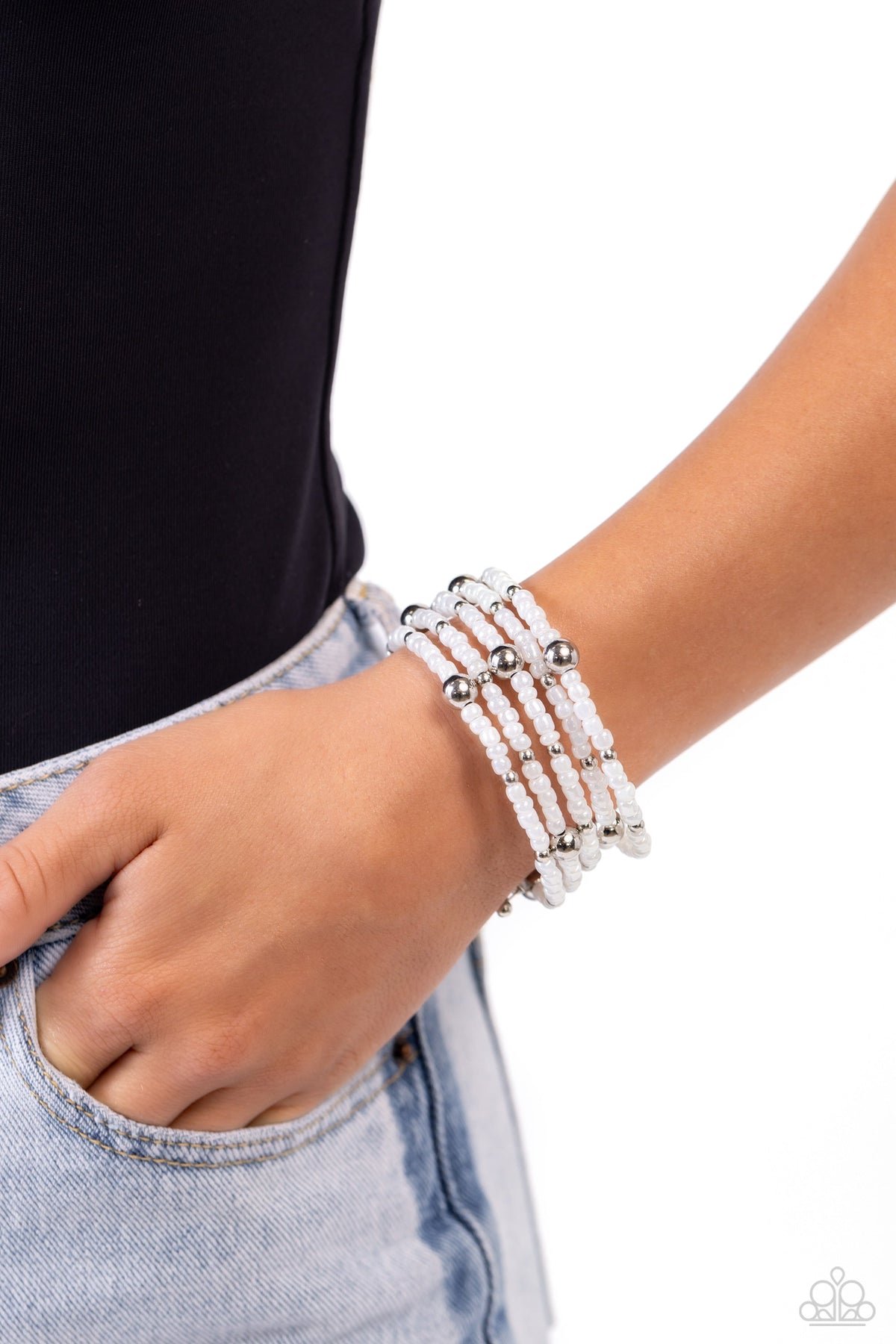 Refined Retrograde - White Bracelet | Paparazzi Accessories