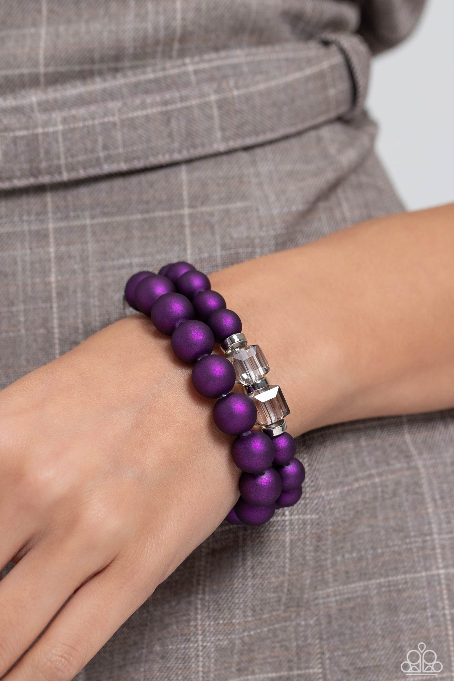 Shopaholic Season Purple Necklace & Shopaholic Showdown Purple Bracelet 2 Piece Set | Paparazzi Accessories