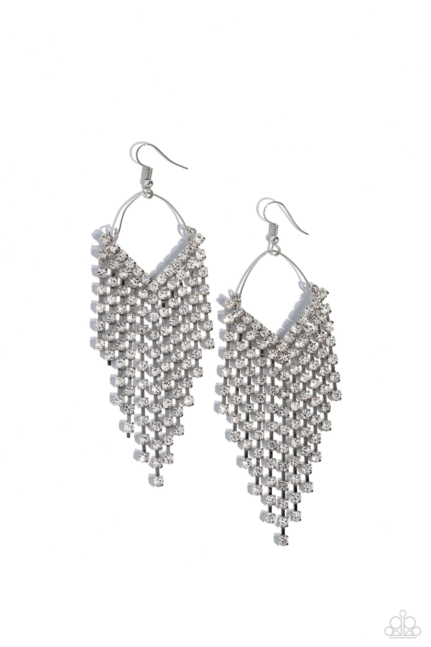 V Fallin - White Earrings | Paparazzi Accessories