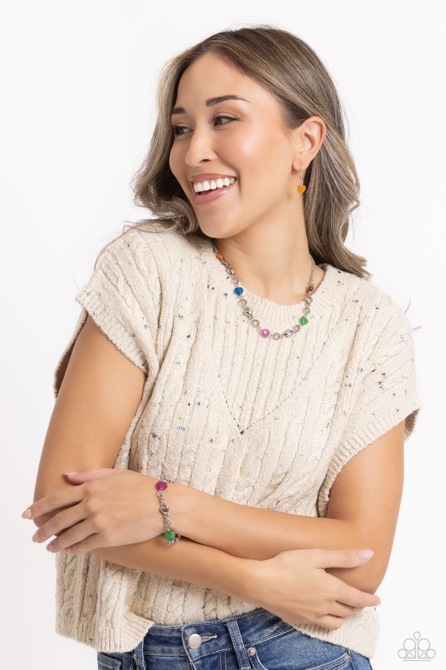 My HEARTBEAT Will Go On - Multi Necklace and I Can Feel Your Heartbeat - Multi Bracelet - 2 pc set | Paparazzi Accessories