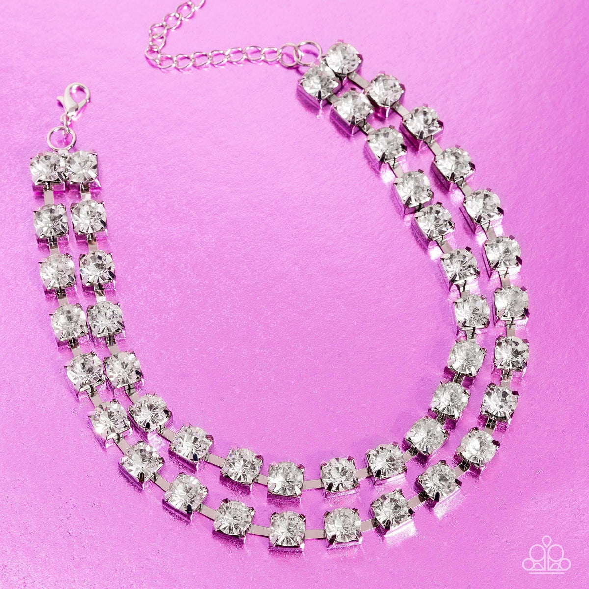 Glistening Gallery - White Necklace | Paparazzi Accessories