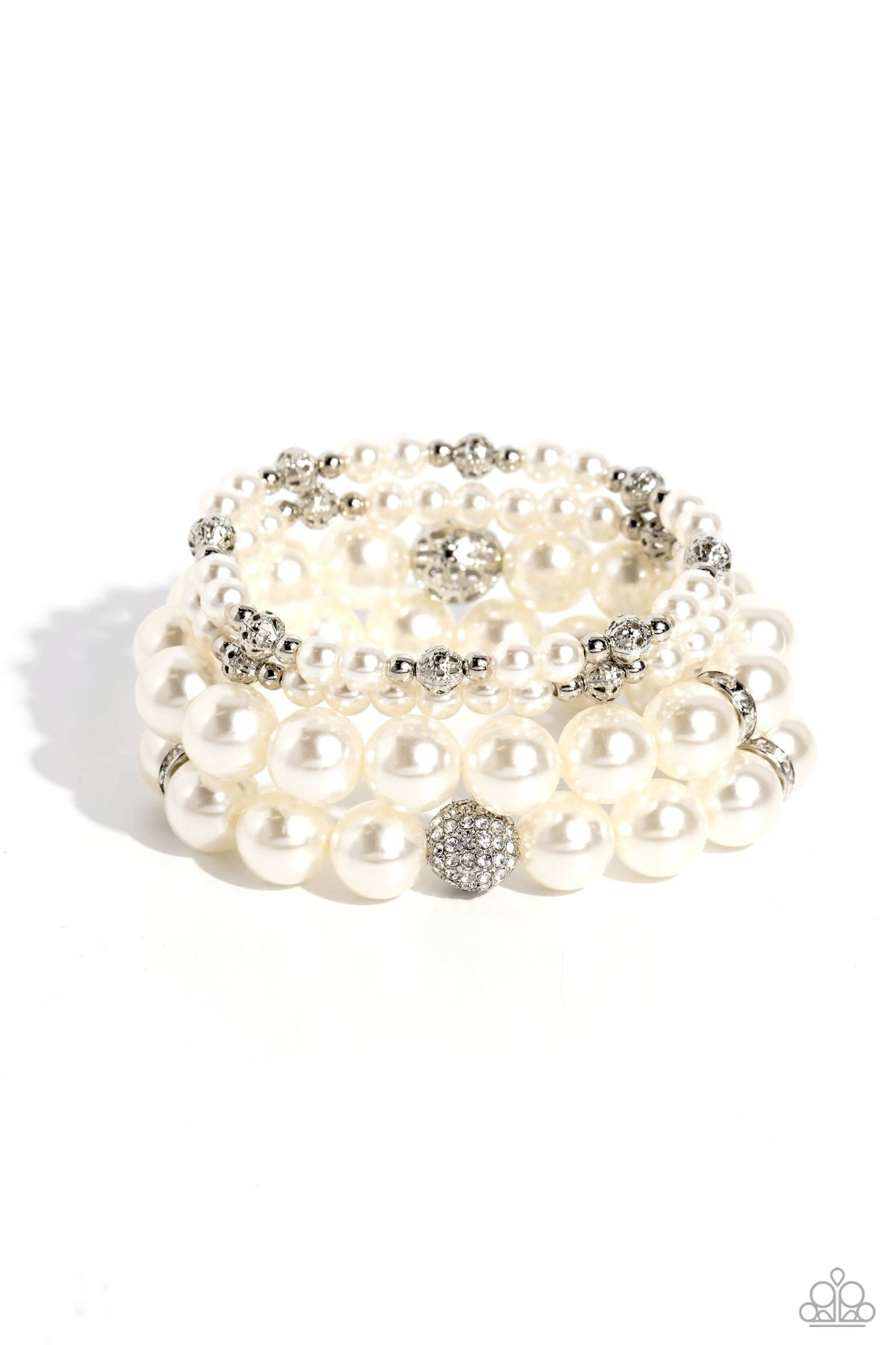 Vastly Vintage - White Pearl Bracelet | Paparazzi Accessories