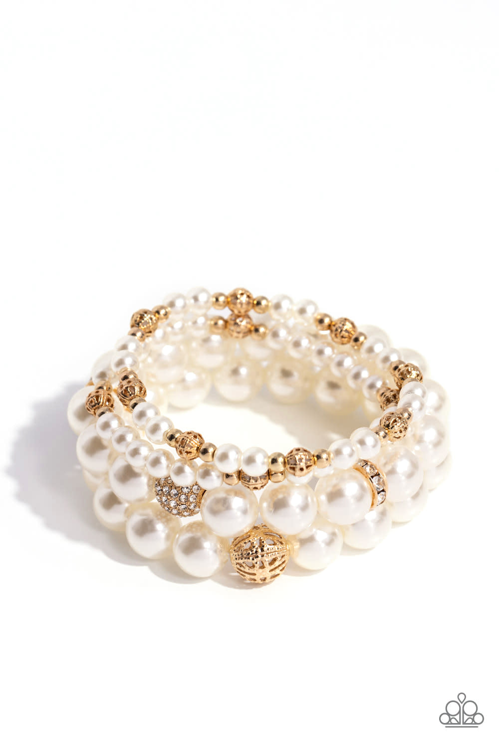 Vastly Vintage - Gold Pearl Bracelet - White | Paparazzi Accessories