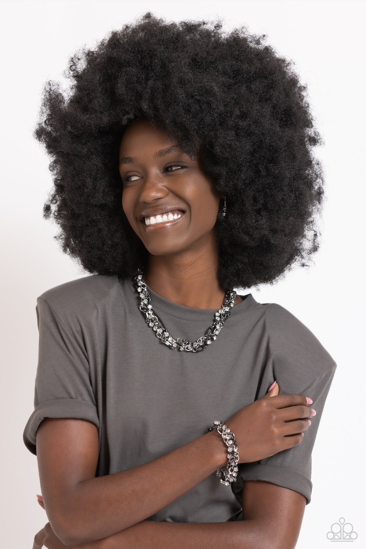 Totally Two-Toned - Silver Necklace - Black | Paparazzi Accessories