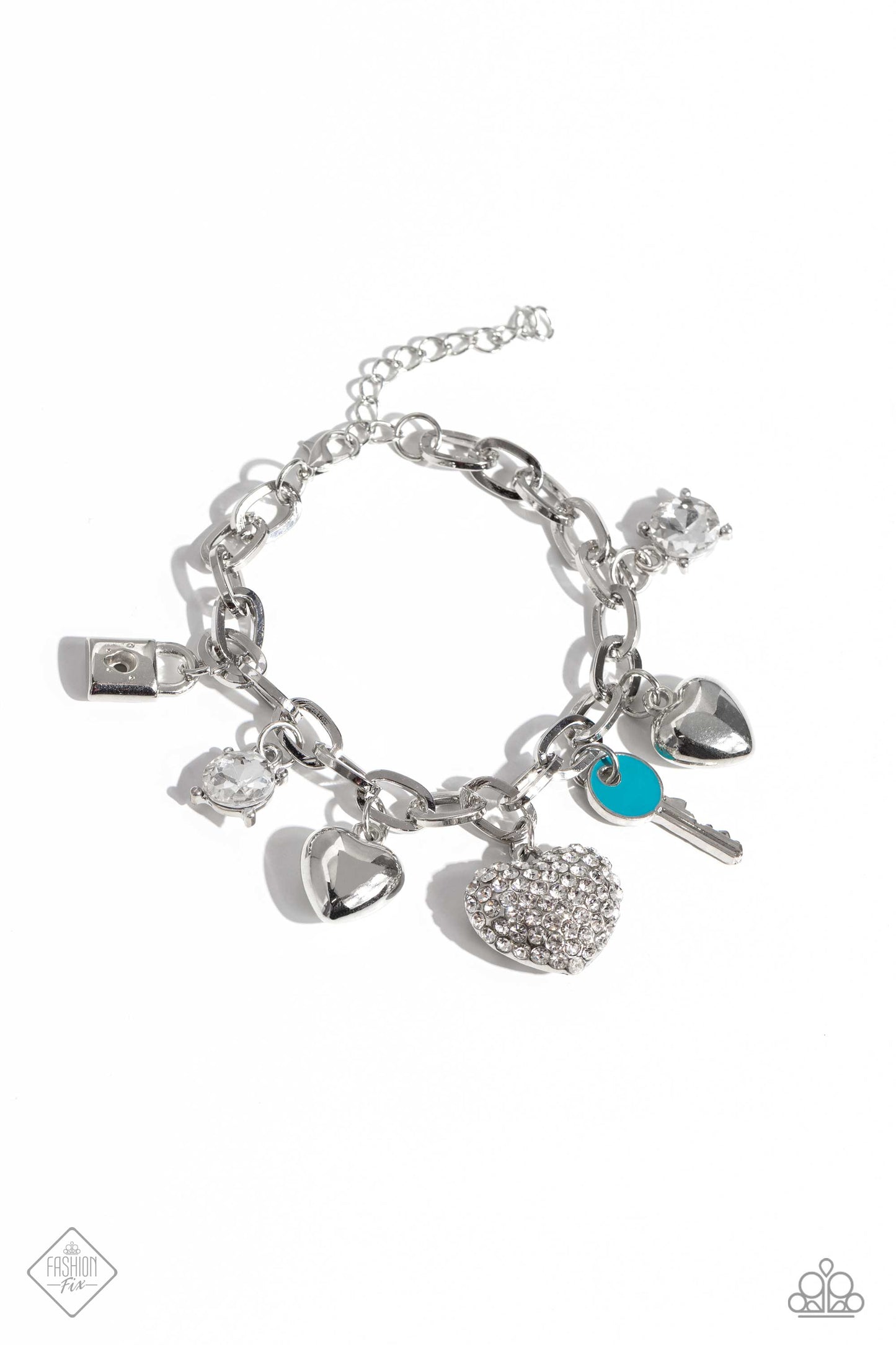 Charming Color - White Charm Bracelet - October 2023 Fashion Fix | Paparazzi Accessories