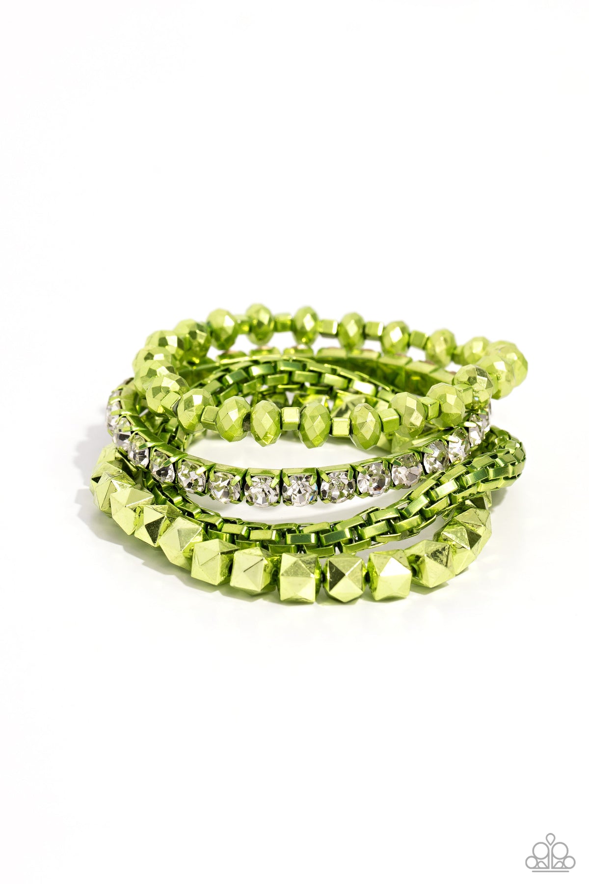 Punk Pattern - Green Bracelet | Paparazzi Accessories
