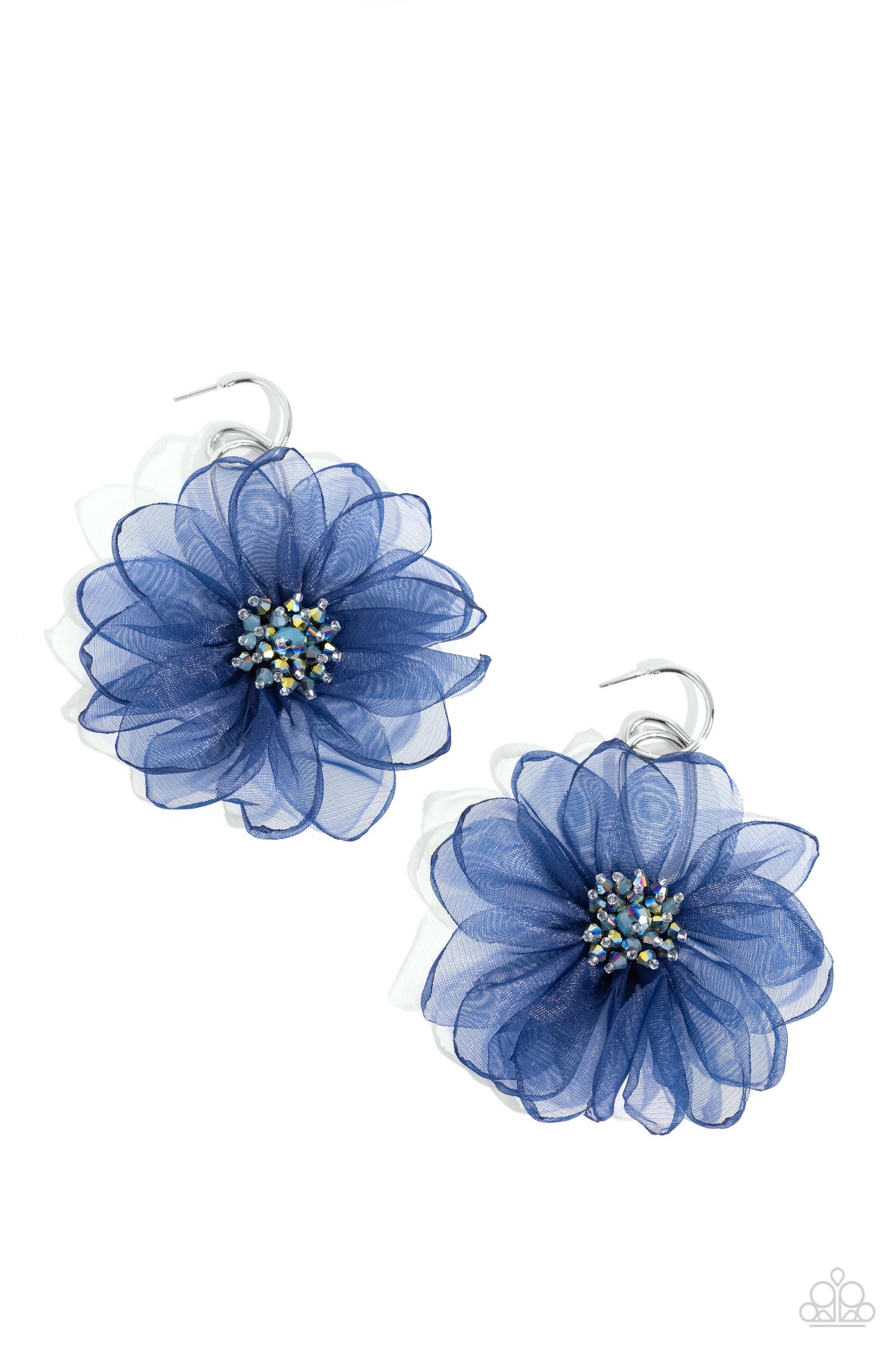 Cosmopolitan Chiffon - Blue Earrings | Paparazzi Accessories