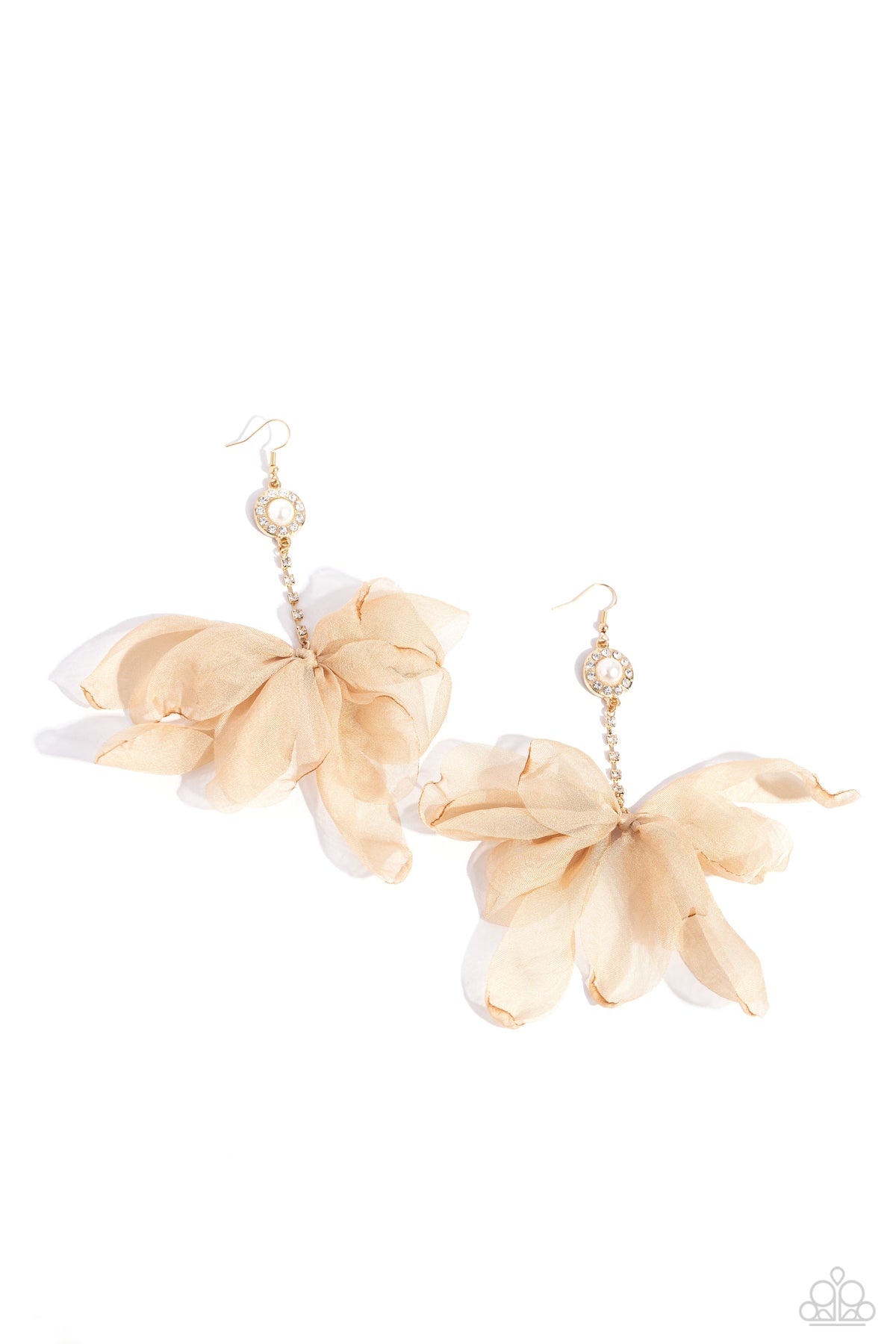 Seriously Sheer - Brown Earring Earrings - White | Paparazzi Accessories