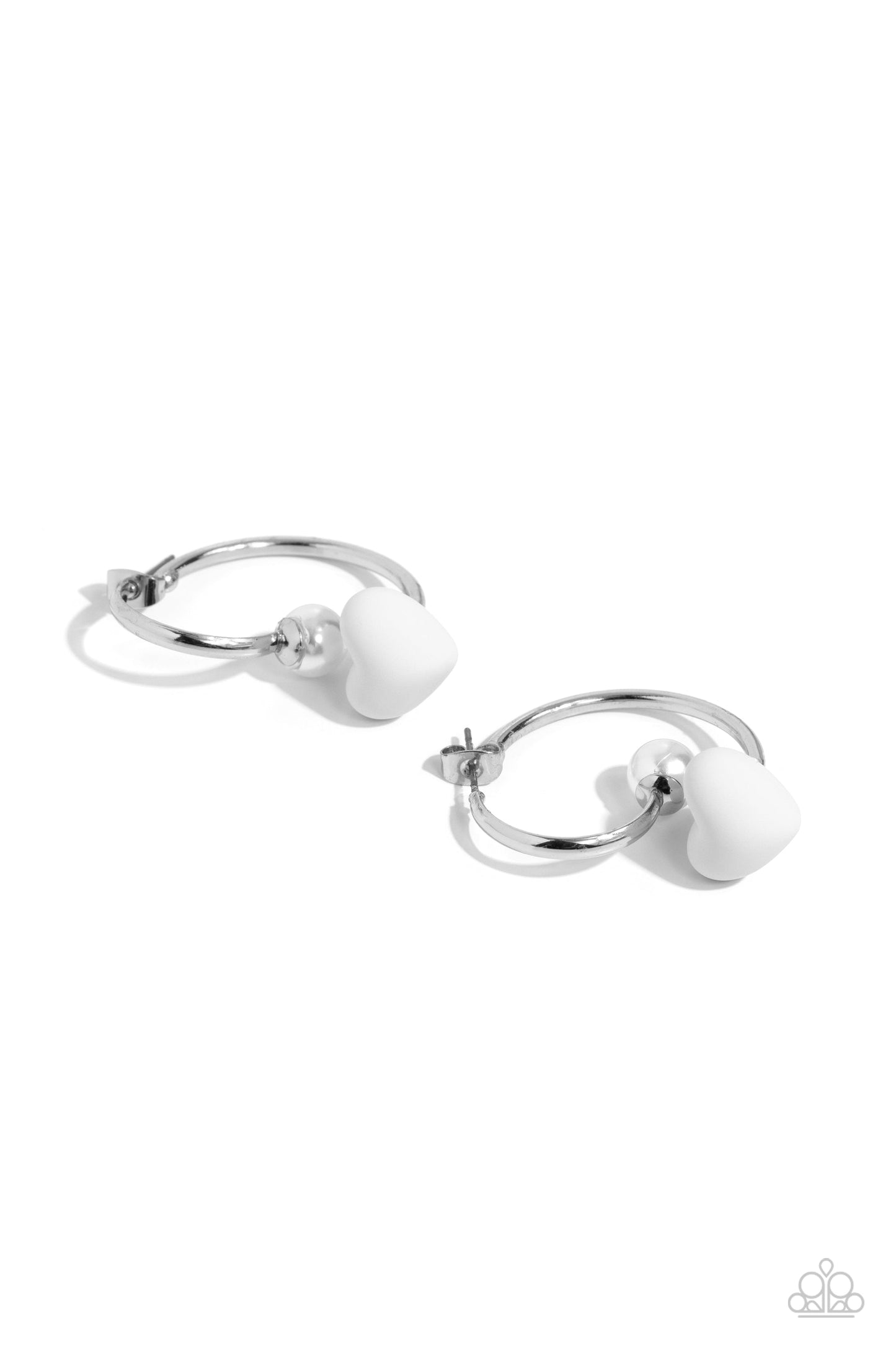 Romantic Representative - White Earring Earrings | Paparazzi Accessories
