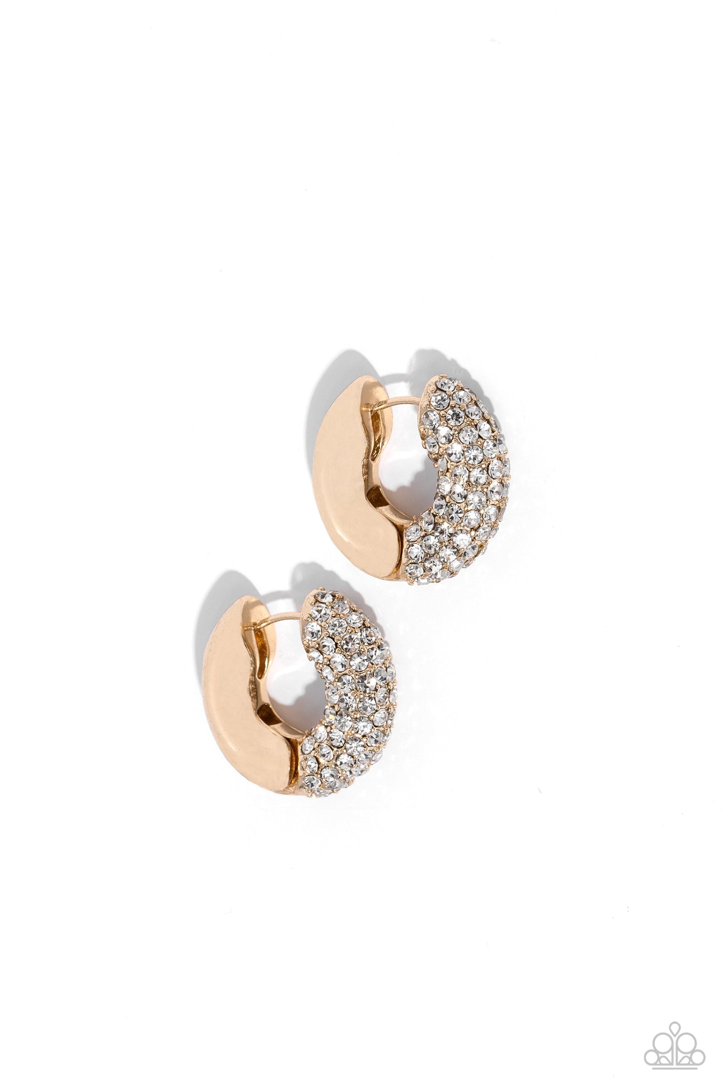 Combustible Confidence - Gold Earrings - White | Paparazzi Accessories