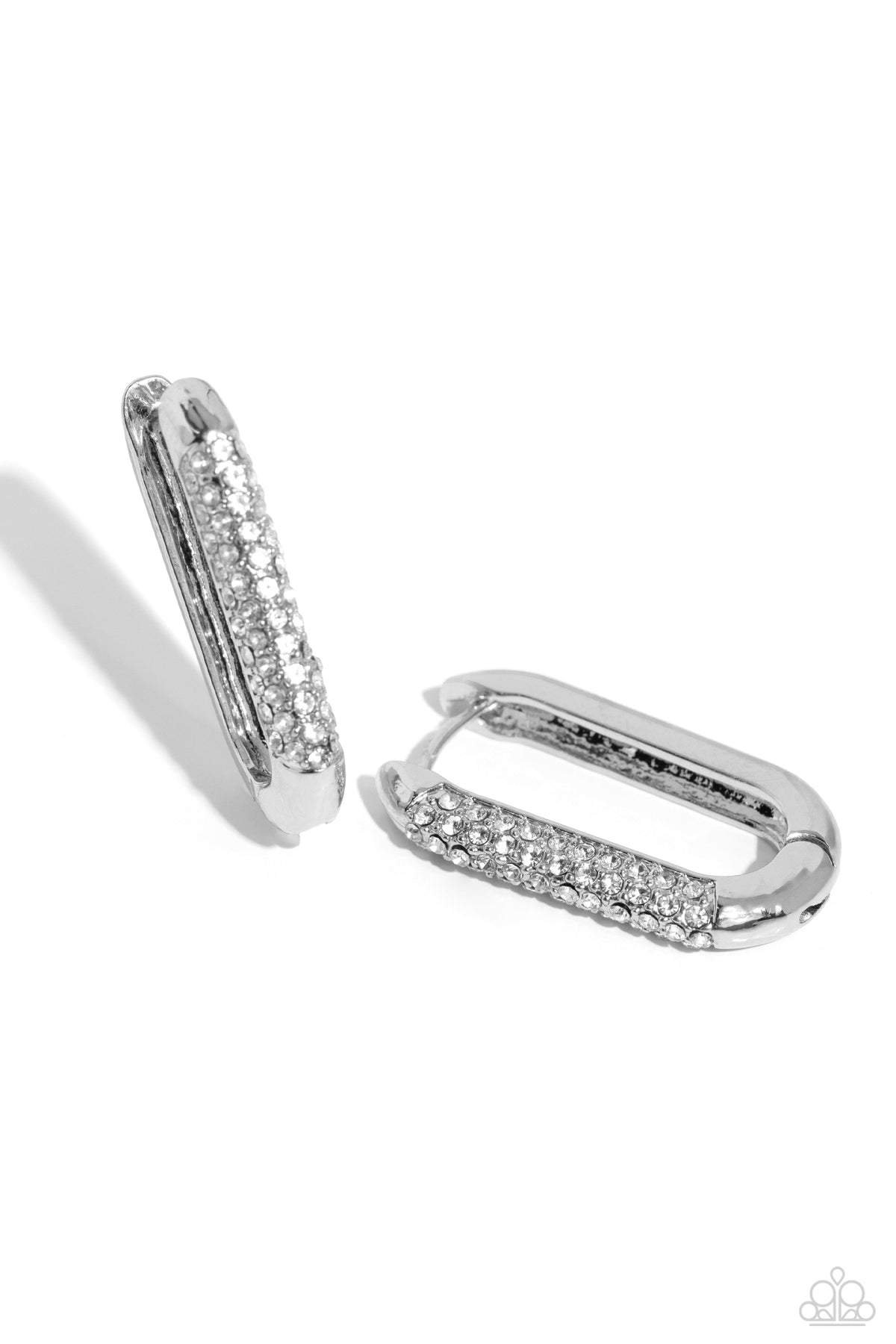 Generating Glitter - White Earrings | Paparazzi Accessories