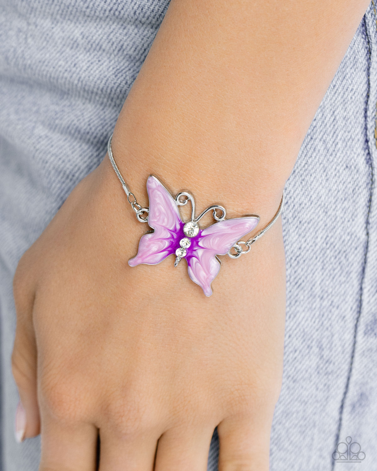 Aerial Adornment - Purple Bracelet - Silver | Paparazzi Accessories