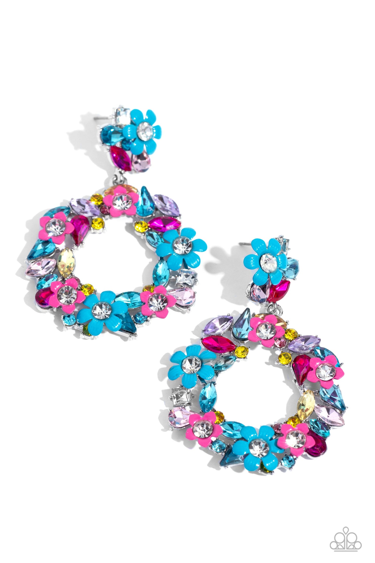 Wreathed in Wildflowers - Blue Earrings
