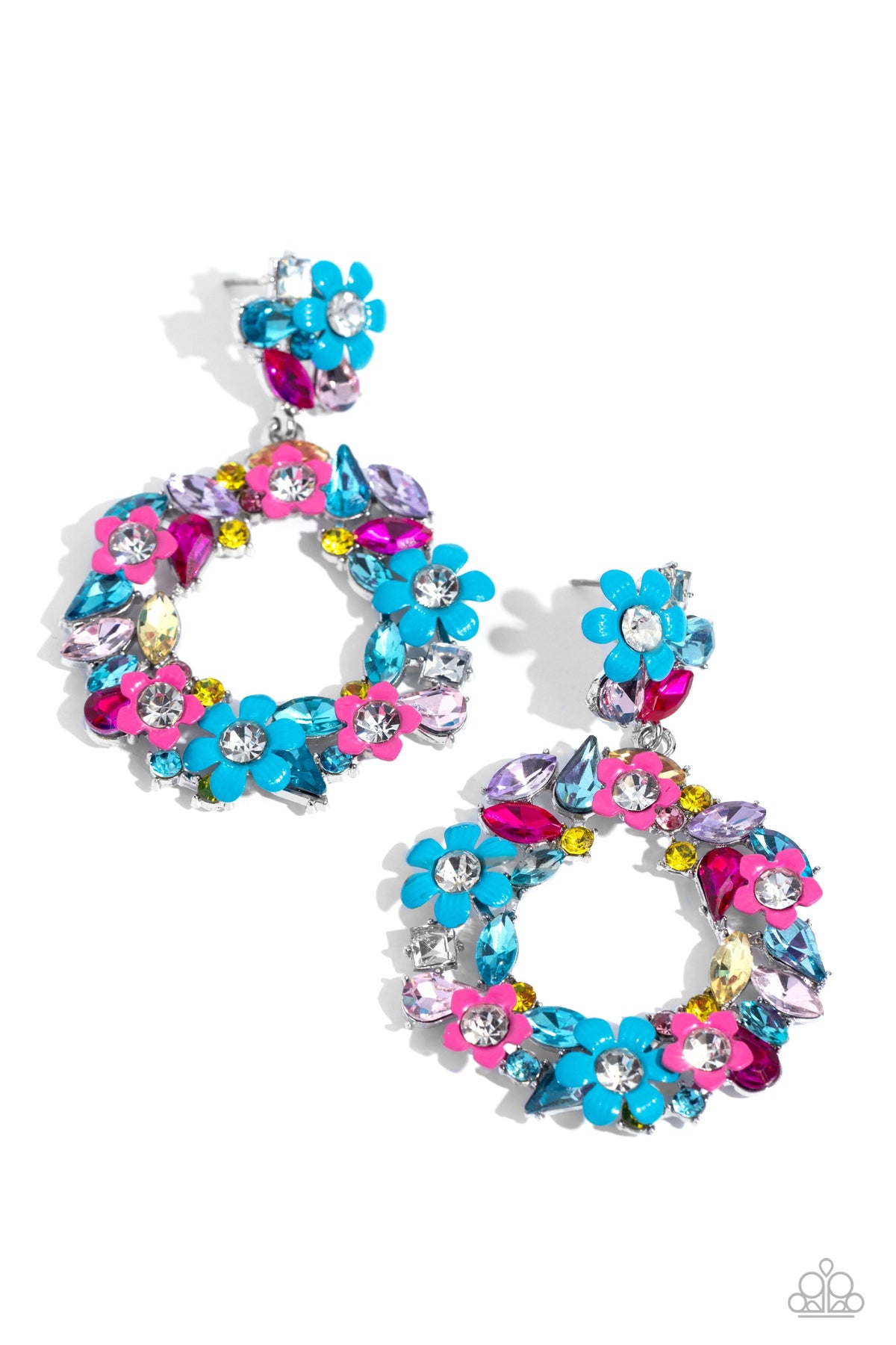 Wreathed in Wildflowers - Blue Earrings | Paparazzi Accessories