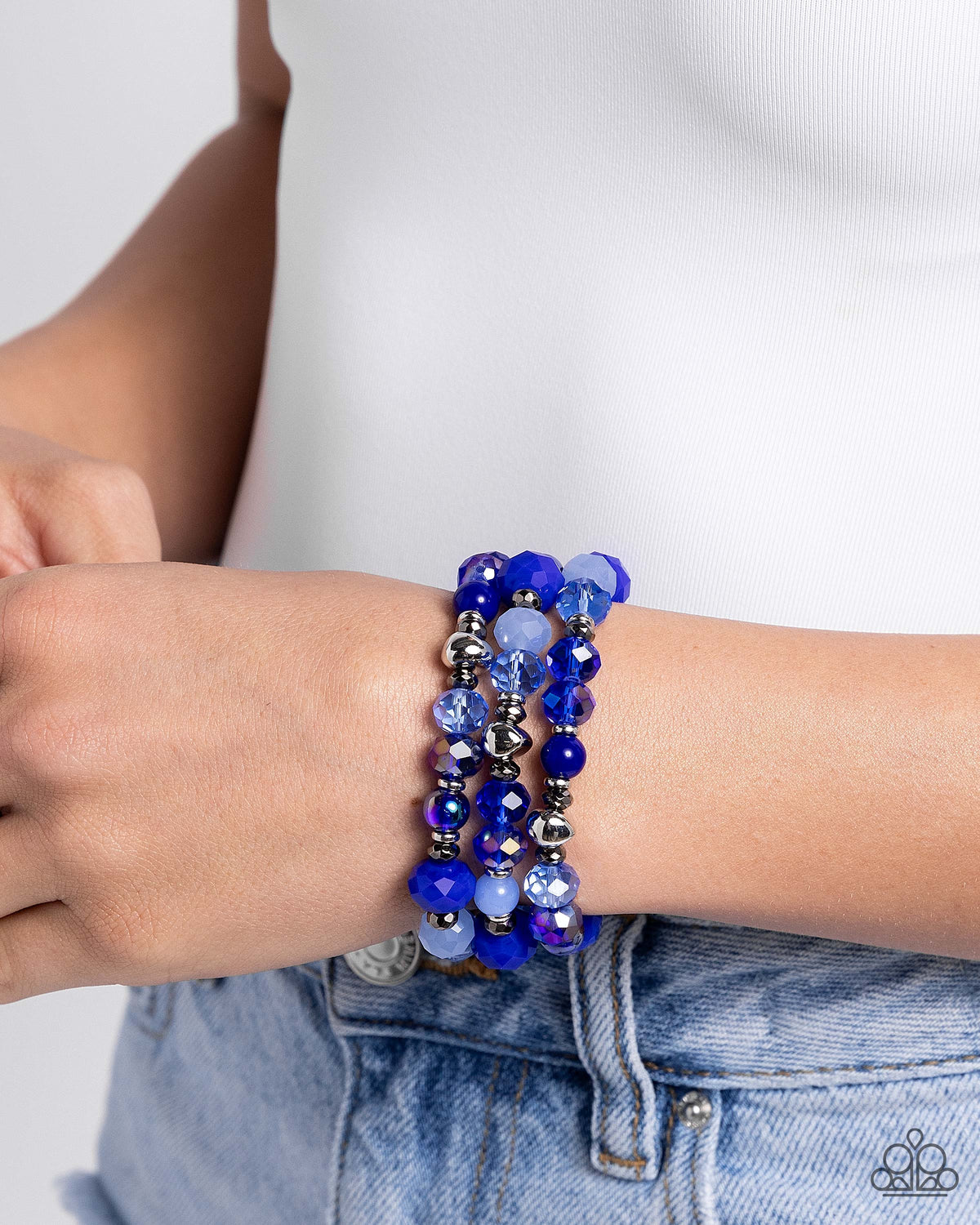 Stack of GLASS - Blue Bracelet | Paparazzi Accessories
