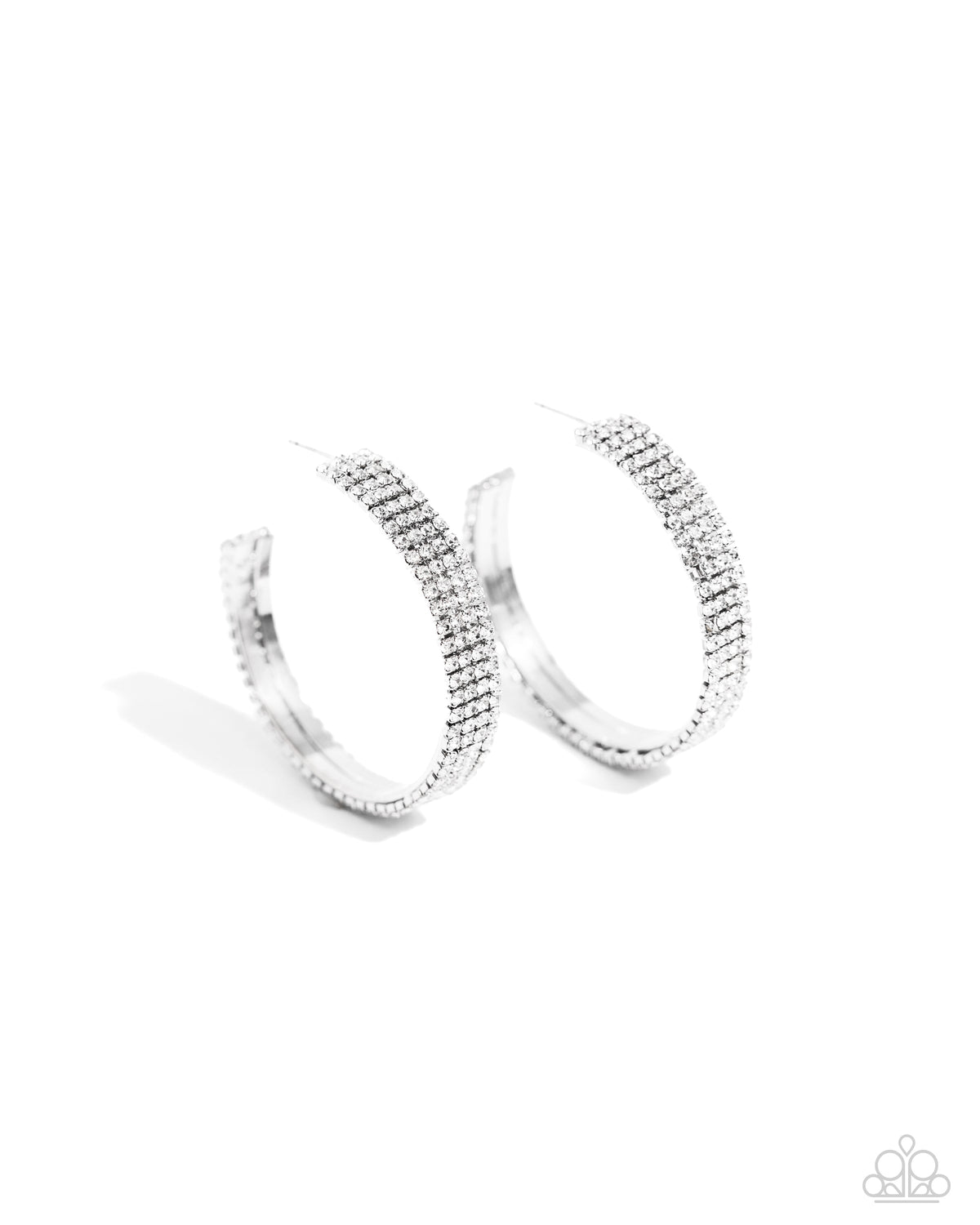 Stacked Symmetry - White Earrings | Paparazzi Accessories