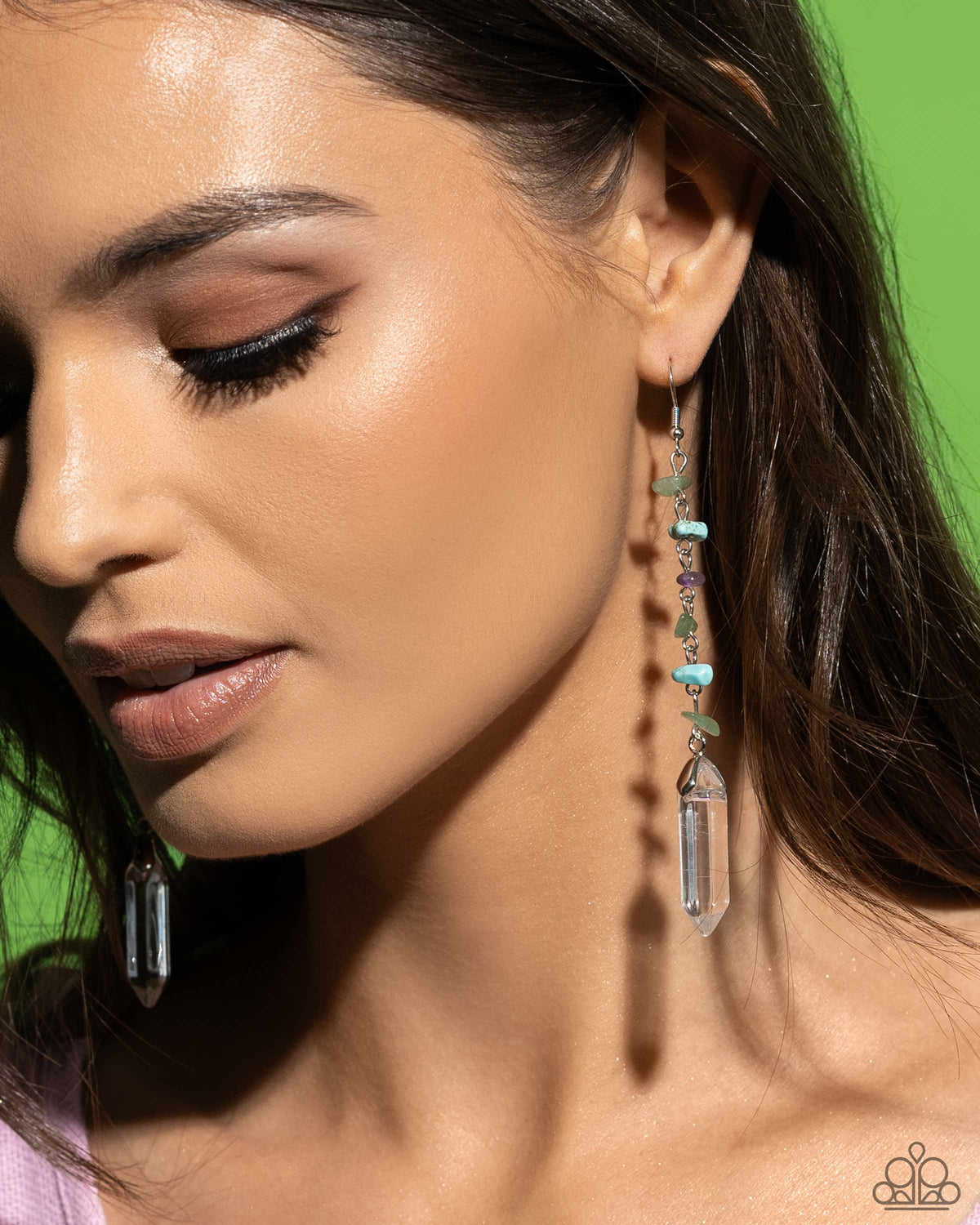 Quartz Qualification - Green Earrings | Paparazzi Accessories