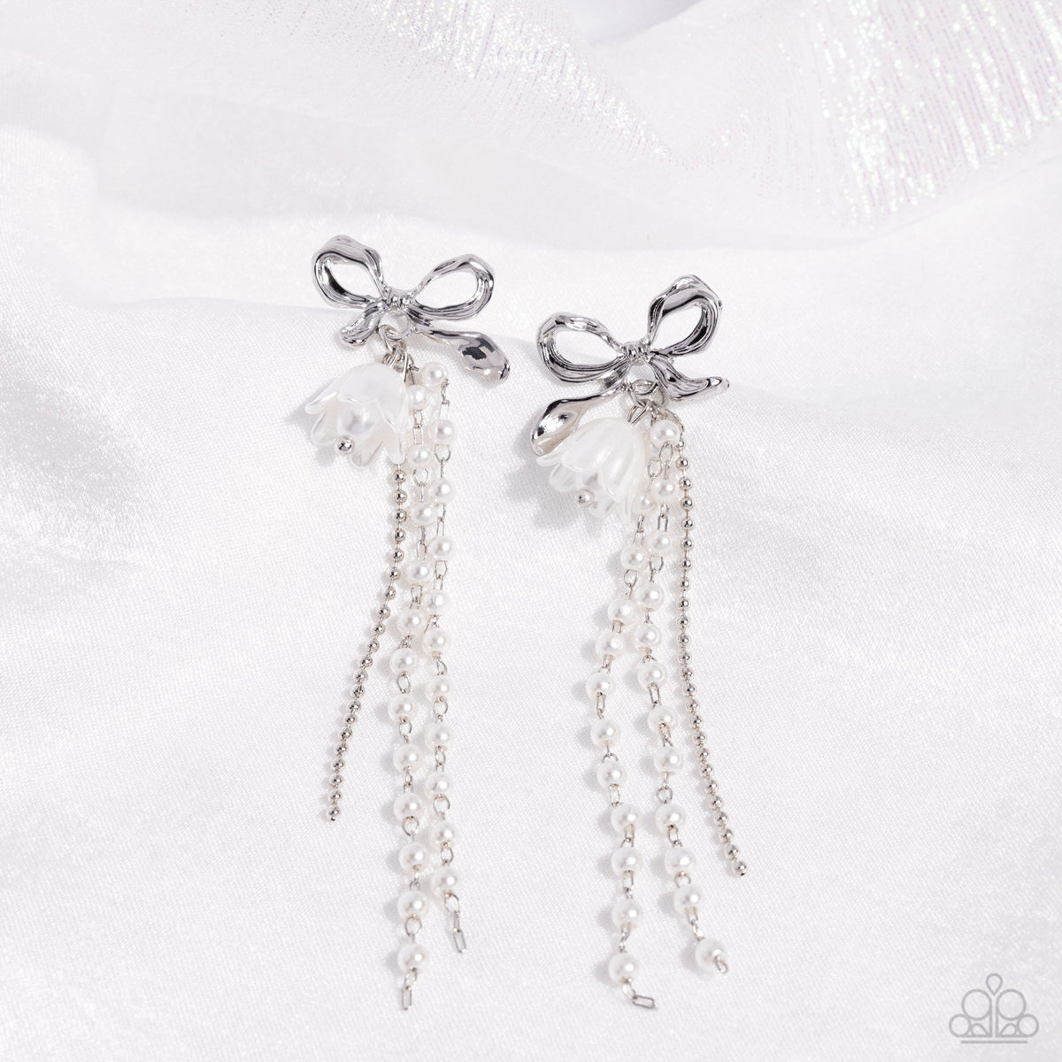 Garden Gain - White Earrings | Paparazzi Accessories