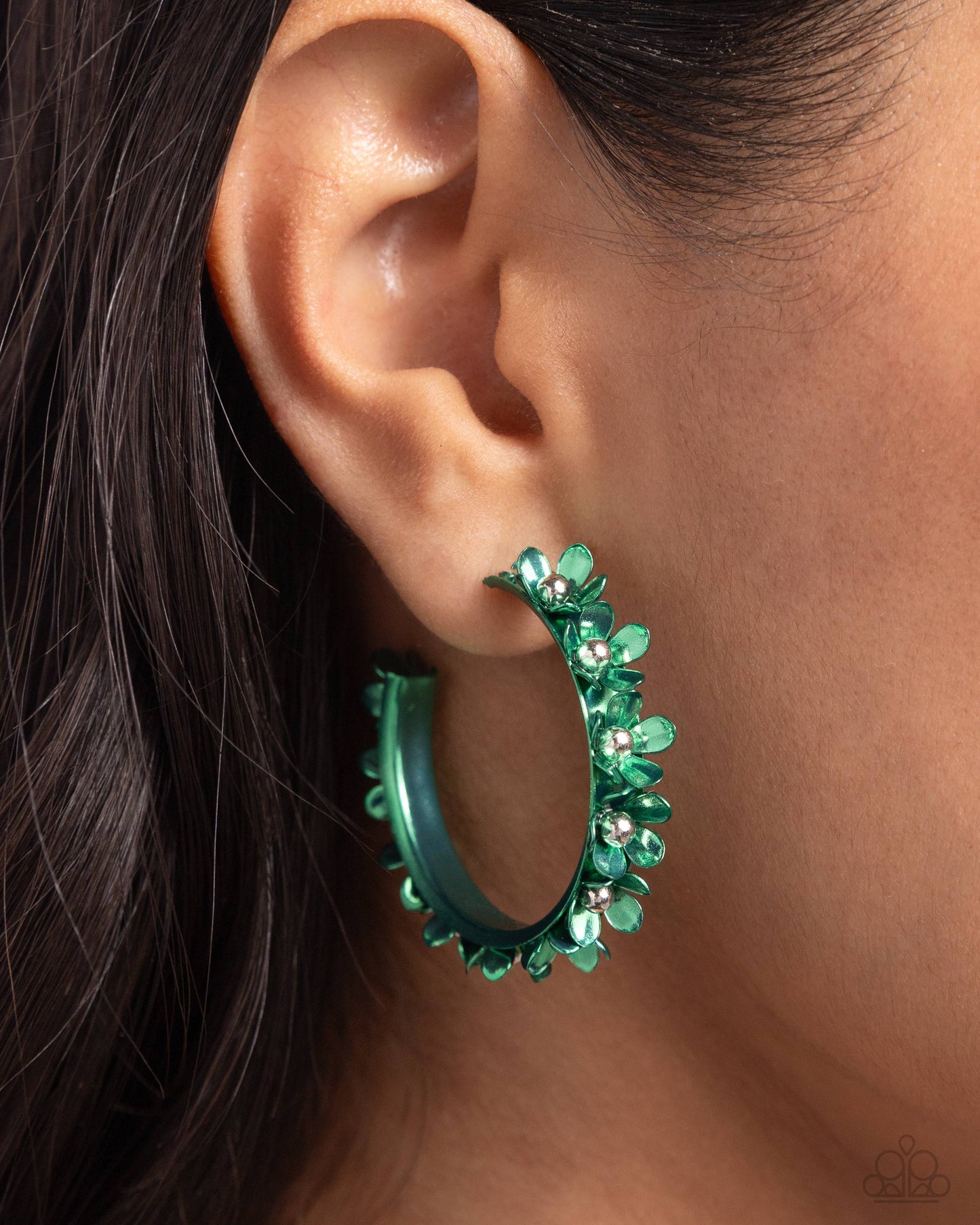 Fashion Earrings - Paparazzi Fashionable Flower Crown - Green Earrings from
