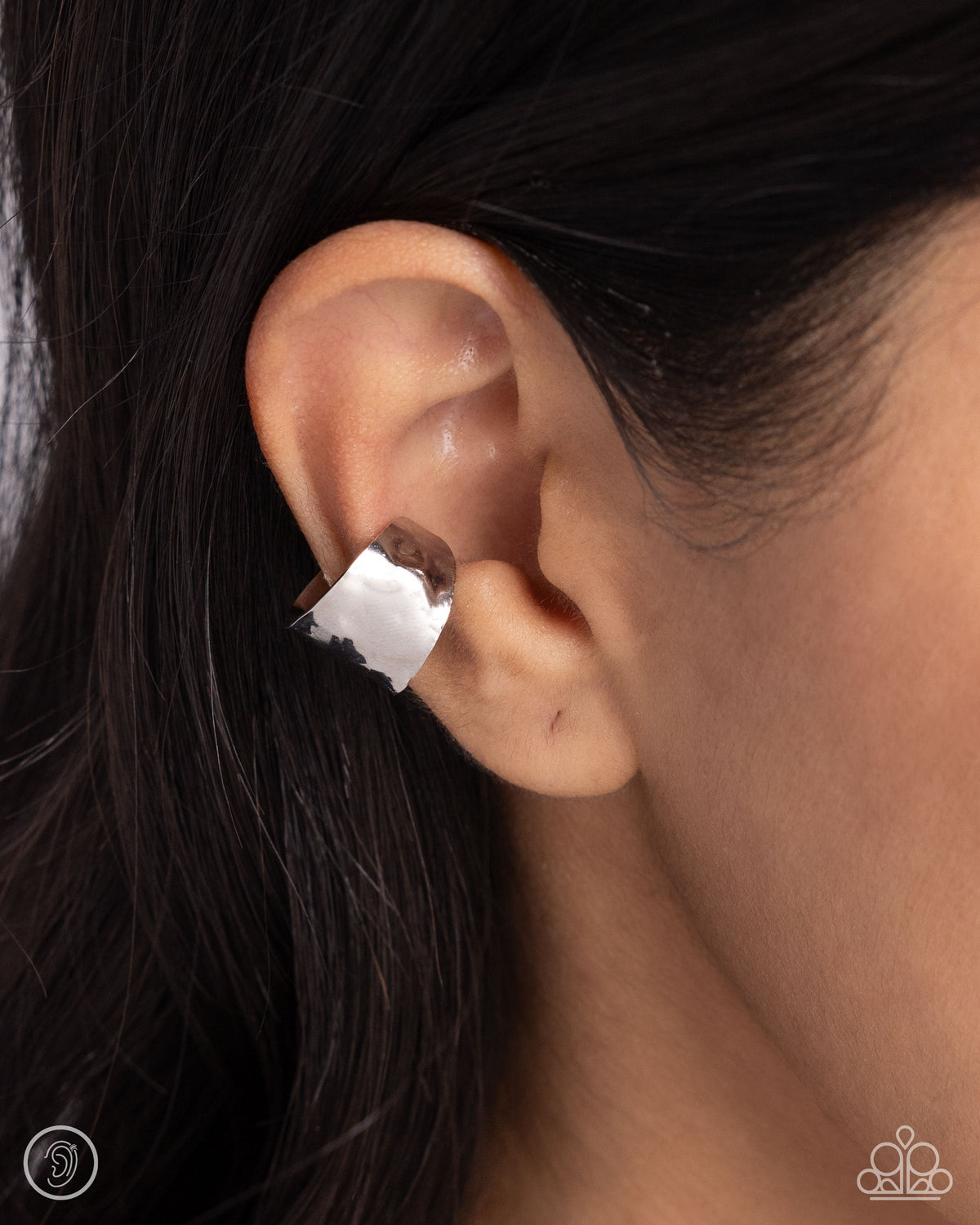 Warped Wonder - Silver Ear Cuff | Paparazzi Accessories