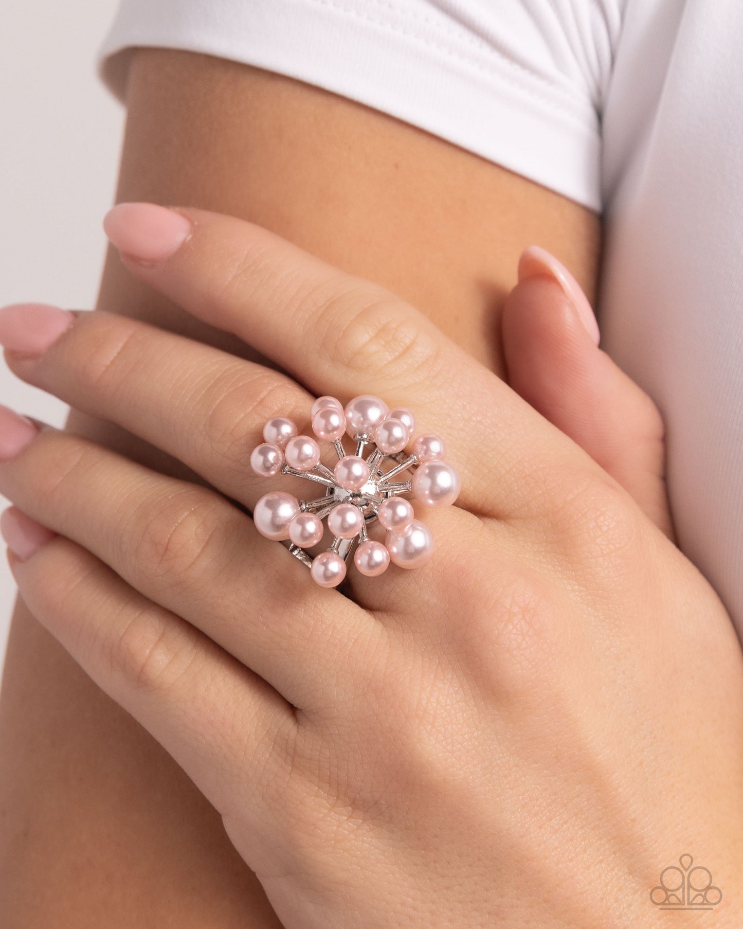 Bubbly Beau - Pink Ring - Silver | Paparazzi Accessories
