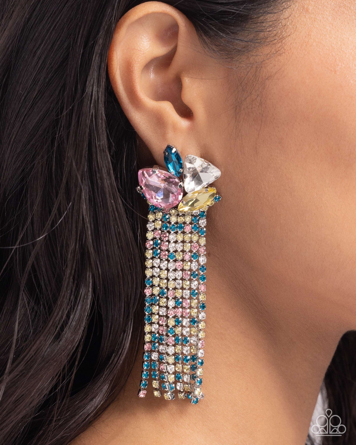 Blinding Blend - Multi Dangle Earrings - Blue | Paparazzi Accessories