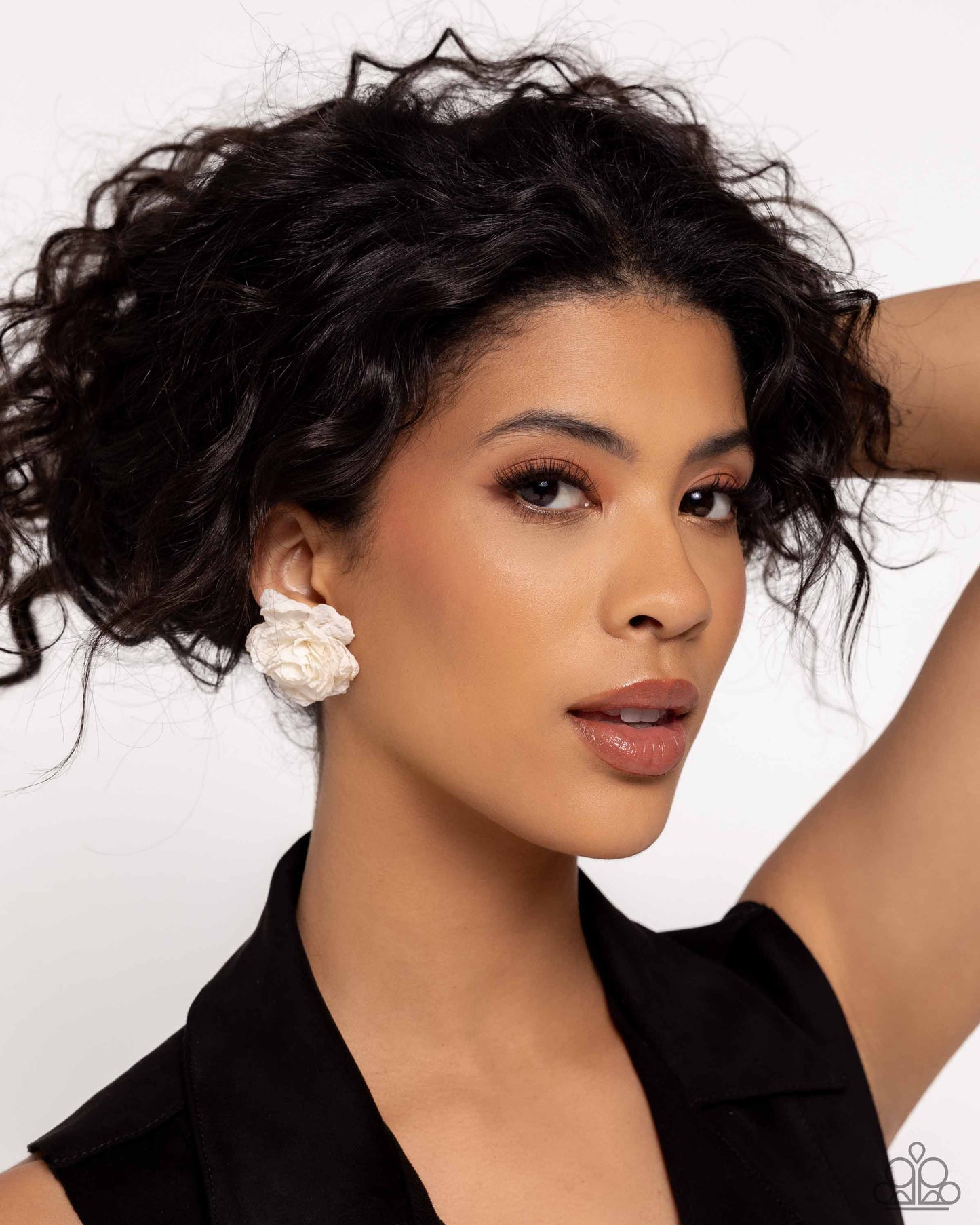 Tulle Twist - White Earrings | Paparazzi Accessories
