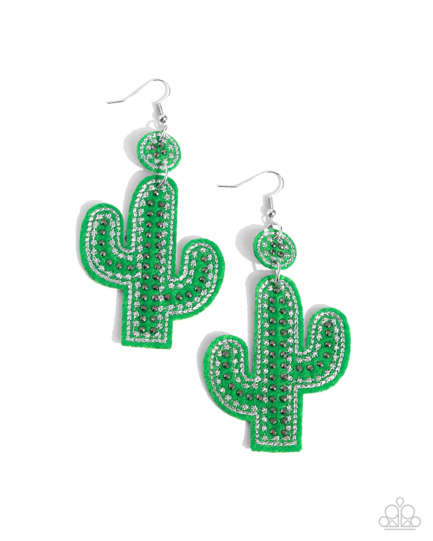 Cactus Cameo - Green Earrings | Paparazzi Accessories