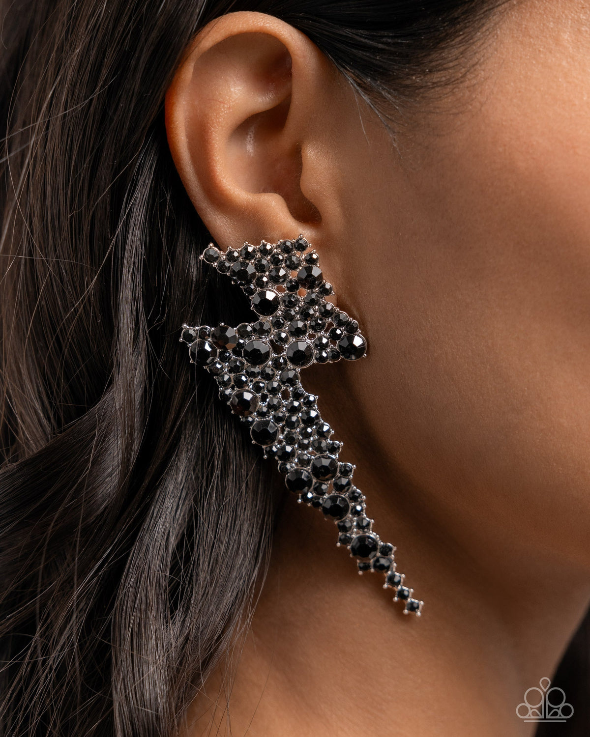 Electric Effulgence - Black Earring Earrings | Paparazzi Accessories
