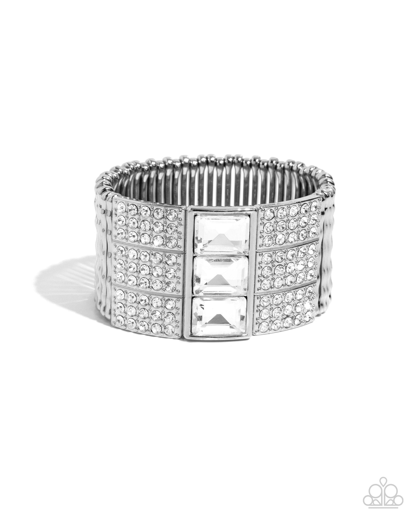 Dramatic Diva - White Bracelet | Paparazzi Accessories