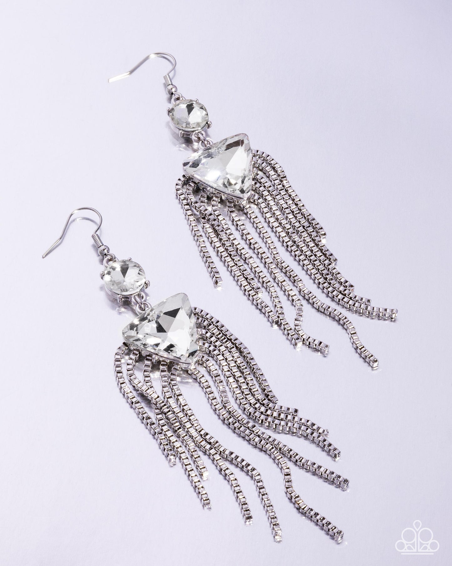 Maven Musings - Silver Earrings - White | Paparazzi Accessories