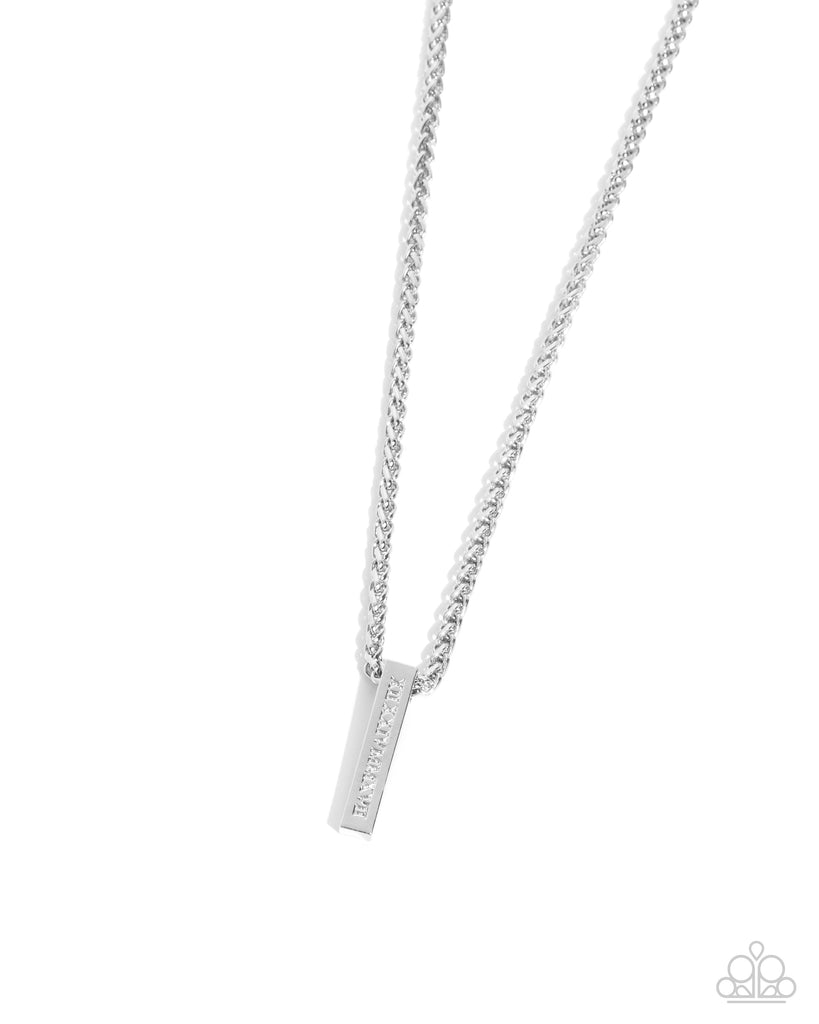 Roman Rebel - Silver Roman Numeral Bar Urban Necklace | Paparazzi Accessories