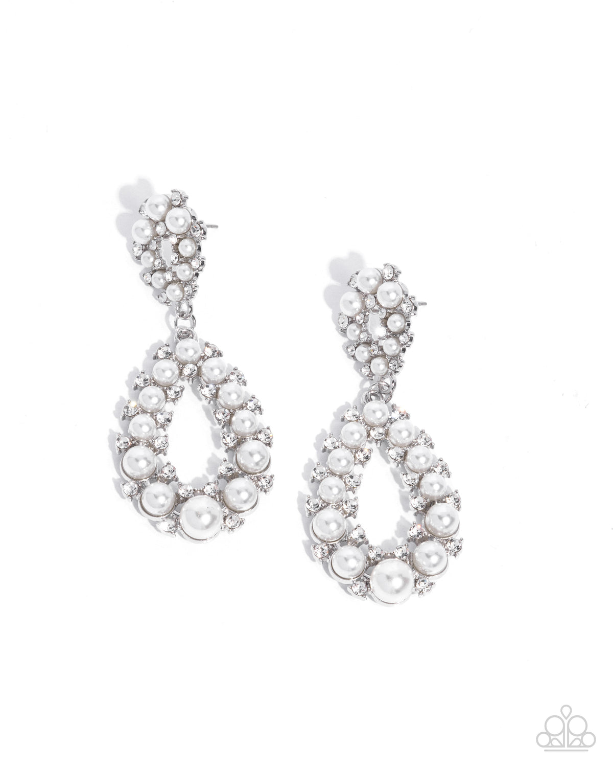 Dapper Debut - White Earrings | Paparazzi Accessories